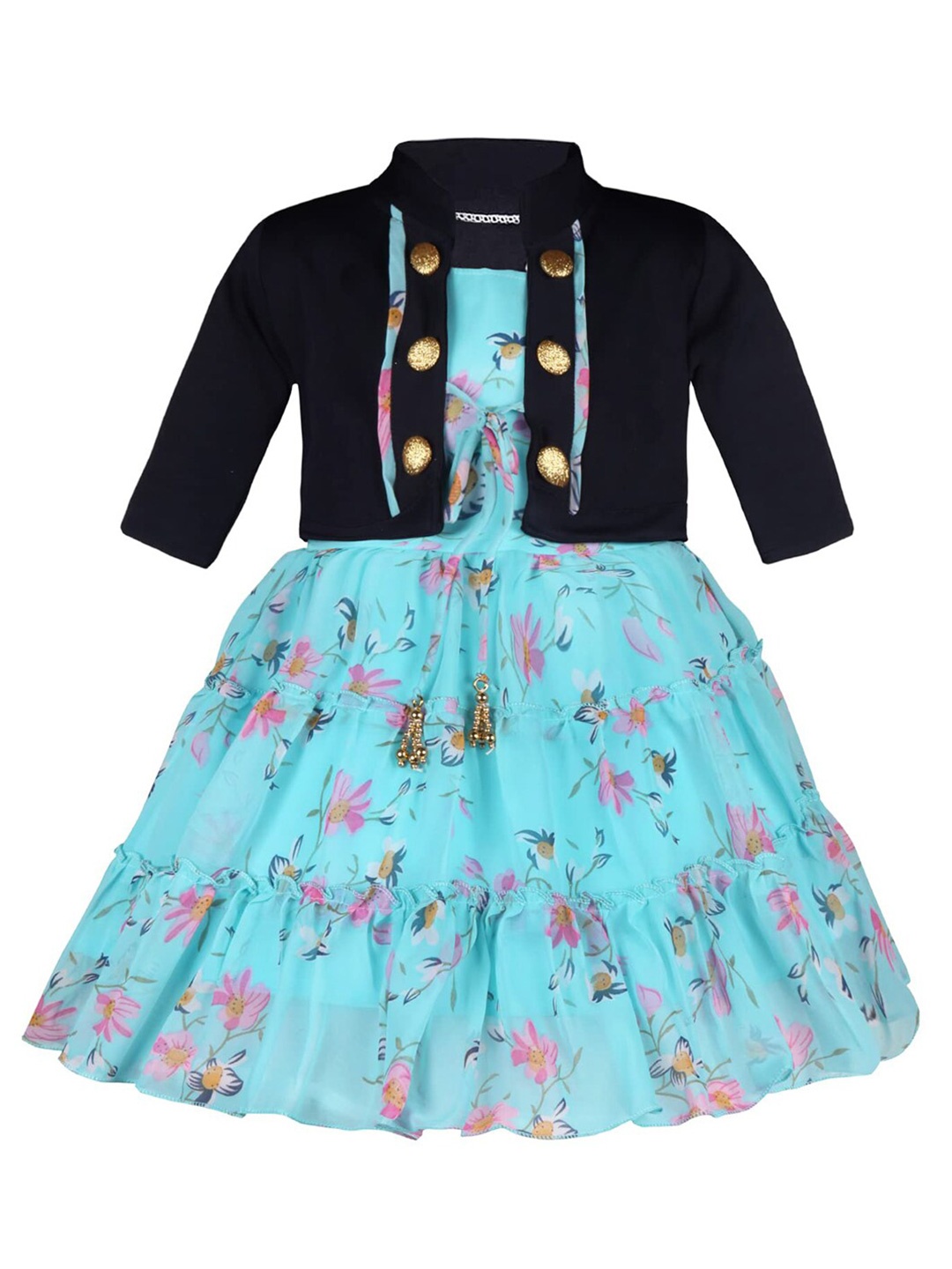 Wish Karo Girls Floral Printed Sleeveless Georgette Fit & Flare Dress With Jacket, Sea green
Wish Karo Girls Floral Printed Sleeveless Georgette Fit & Flare Dress With Jacket, Sea green
