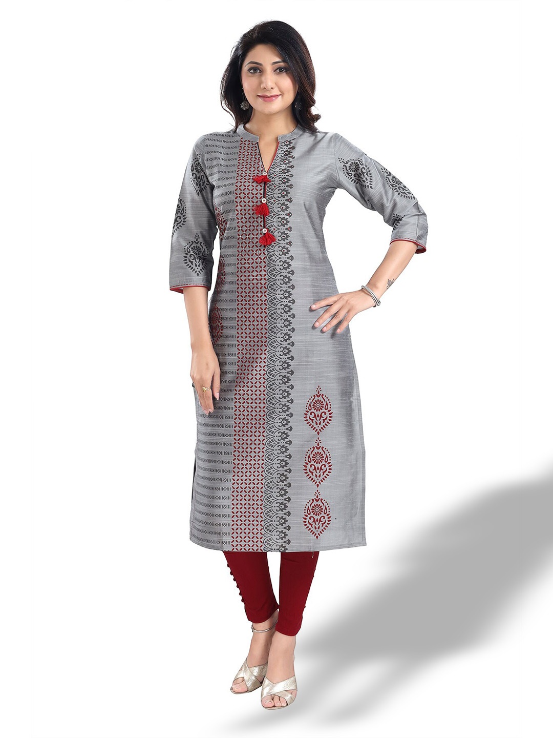 keshubaba Ethnic Motifs Printed Mandarin Collar Thread Work Raw Silk Straight Kurta, Grey
keshubaba Ethnic Motifs Printed Mandarin Collar Thread Work Raw Silk Straight Kurta, Grey