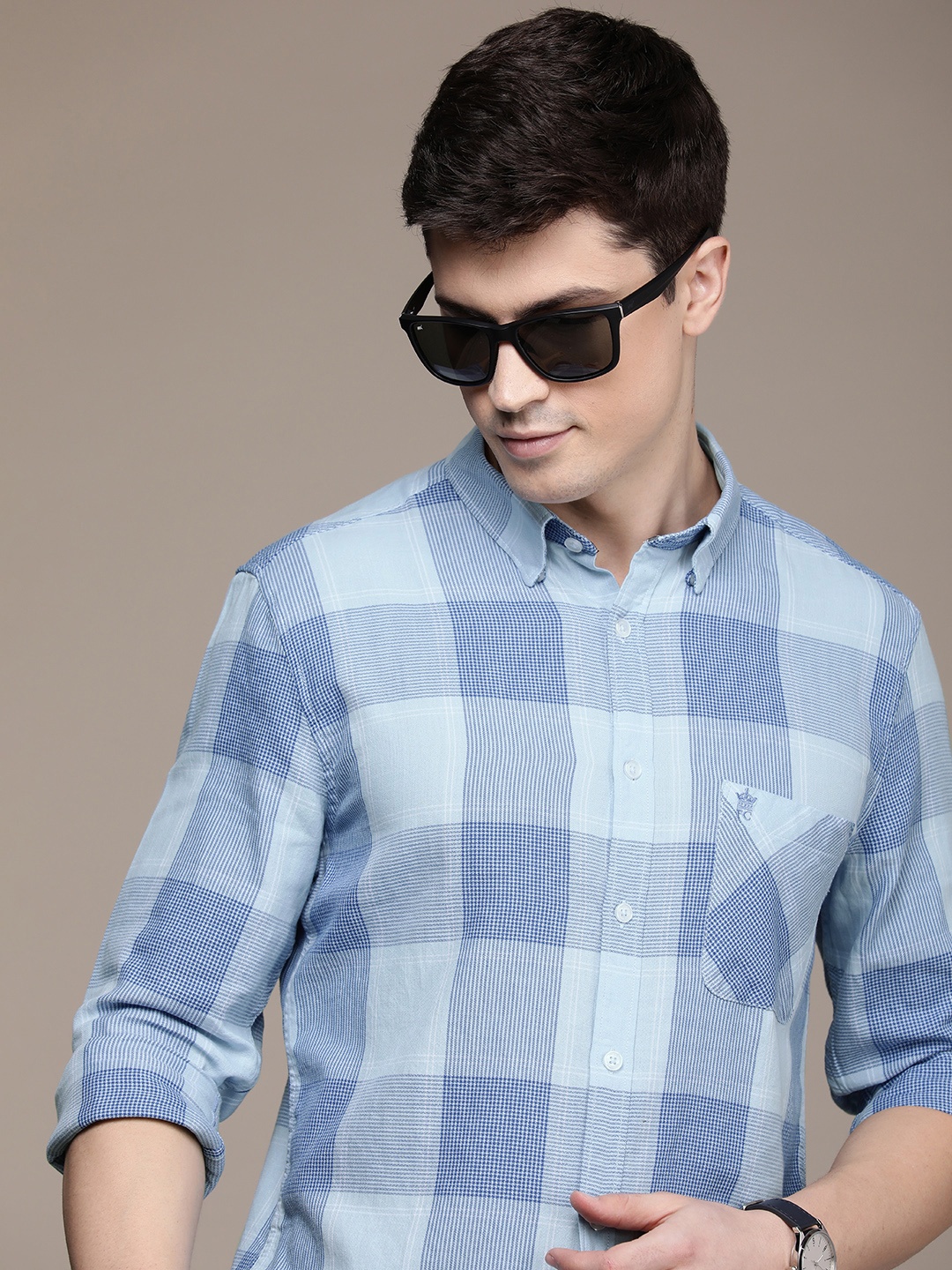 French Connection Pure Cotton Button-Down Collar Checked Slim Fit Casual Shirt, Blue
French Connection Pure Cotton Button-Down Collar Checked Slim Fit Casual Shirt, Blue