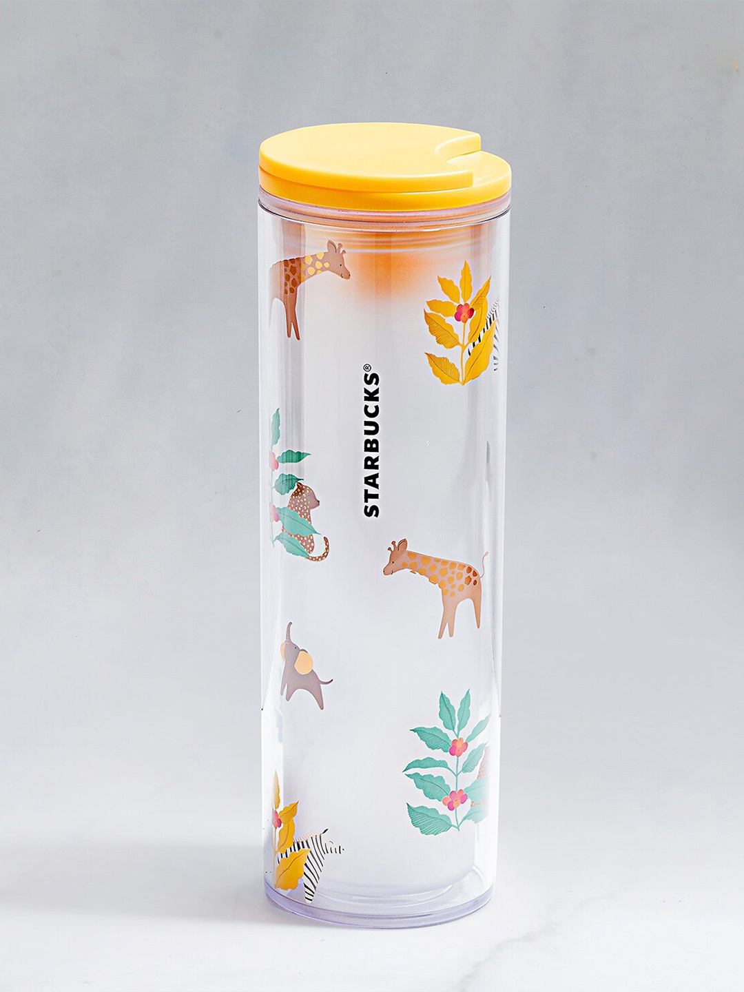 Starbucks Transparent & Yellow Scatter Savannah Animals Printed Plastic Tumbler - 473 ML
Starbucks Transparent & Yellow Scatter Savannah Animals Printed Plastic Tumbler - 473 ML