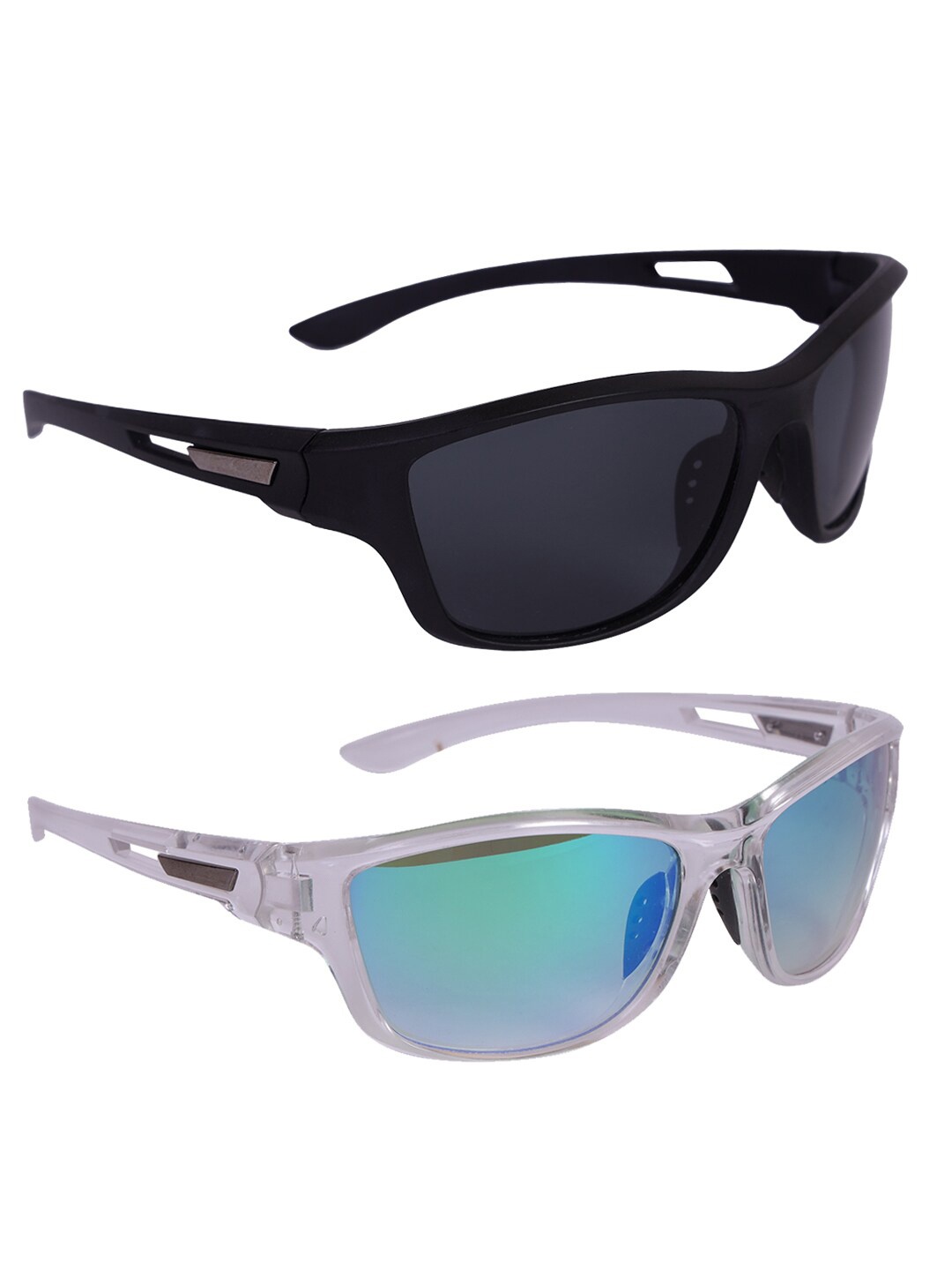 Kastner Men Set Of 2 Sports Sunglasses With UV Protected Lens - CM_SPORT_BLK-SKUWHIT, Black
Kastner Men Set Of 2 Sports Sunglasses With UV Protected Lens - CM_SPORT_BLK-SKUWHIT, Black
