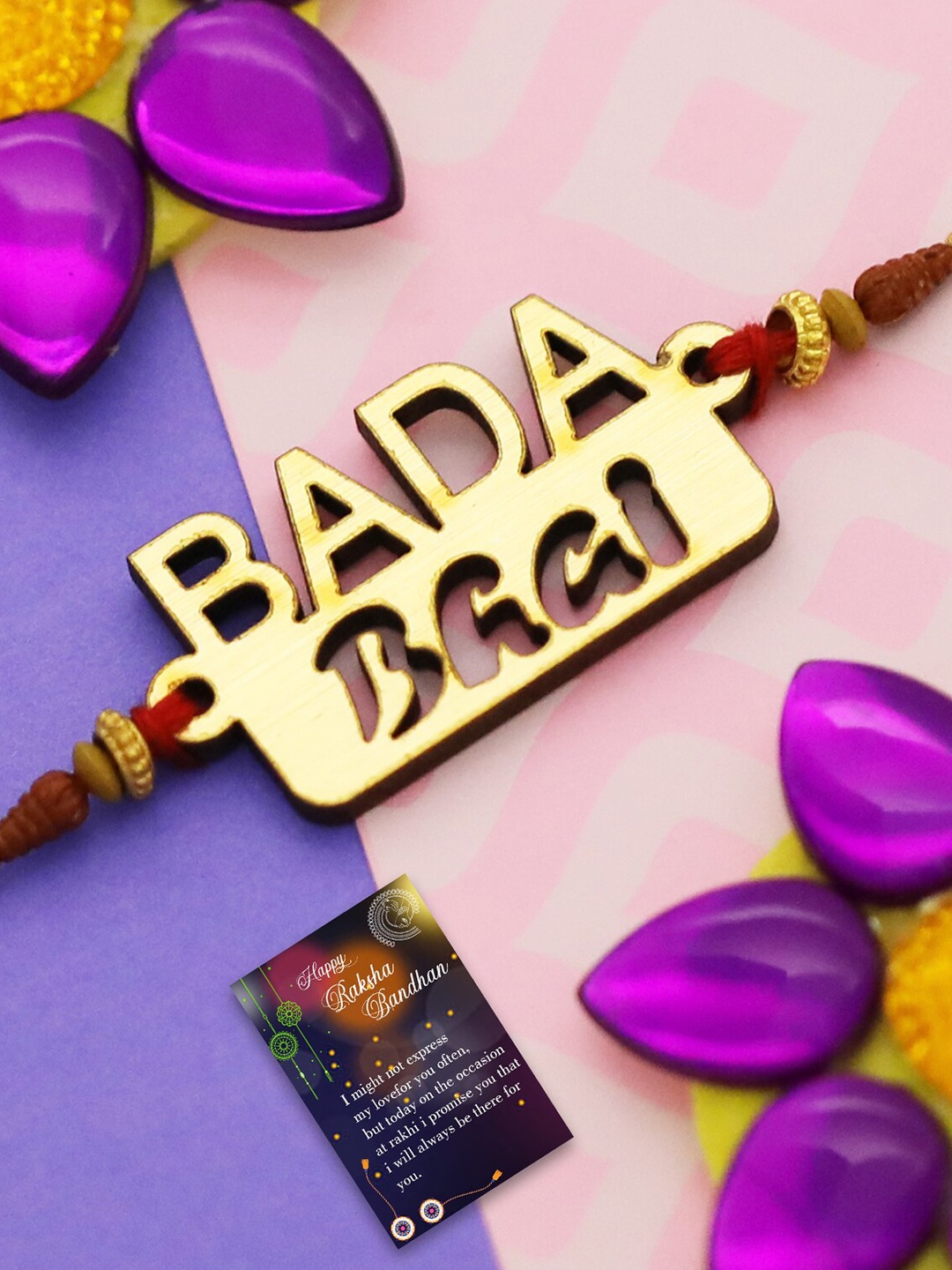 Silver Shine Unisex Set Of 2 Rakhi With Roli Chawal 1 Greeting Card & Pooja Thali, Gold
Silver Shine Unisex Set Of 2 Rakhi With Roli Chawal 1 Greeting Card & Pooja Thali, Gold