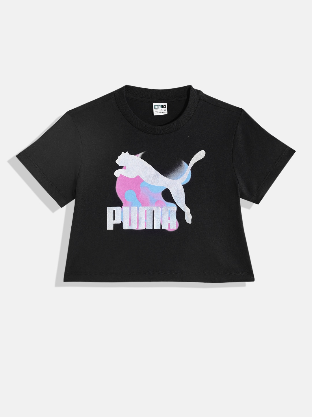 Puma Girls Brand Logo Print Classics Cosmic Youth Relaxed Fit Pure Cotton Crop T-shirt, Black
Puma Girls Brand Logo Print Classics Cosmic Youth Relaxed Fit Pure Cotton Crop T-shirt, Black