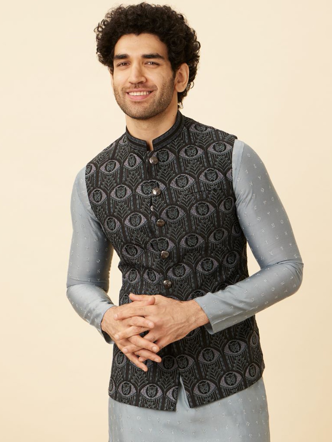 Manyavar Wakanda Embroidered Black Panther Kurta with Churidar & Nehru Jacket, Grey
Manyavar Wakanda Embroidered Black Panther Kurta with Churidar & Nehru Jacket, Grey