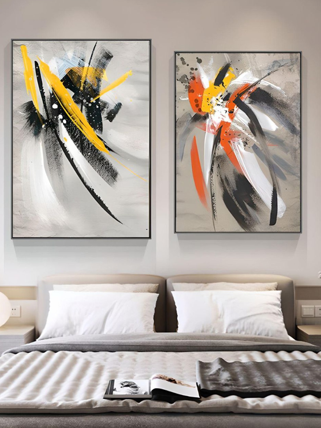 THE HANDMADE FLAIR 2-Pcs Grey & Yellow Floral Color Splash Abstract Painting Wall Art
THE HANDMADE FLAIR 2-Pcs Grey & Yellow Floral Color Splash Abstract Painting Wall Art