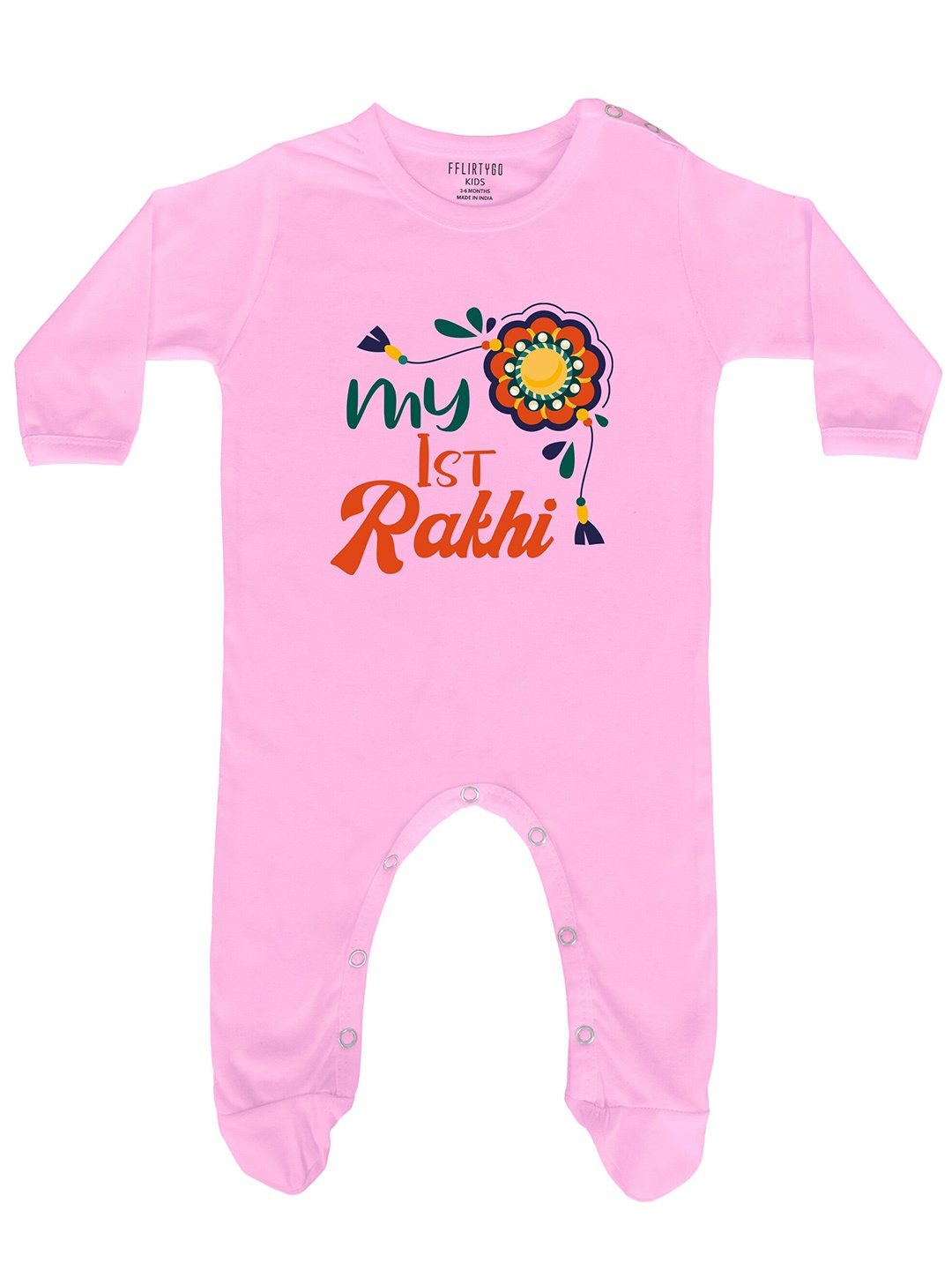 FFLIRTYGO Infant Kids Typography Printed Pure Cotton Rakhi Special Sleepsuit, Pink
FFLIRTYGO Infant Kids Typography Printed Pure Cotton Rakhi Special Sleepsuit, Pink