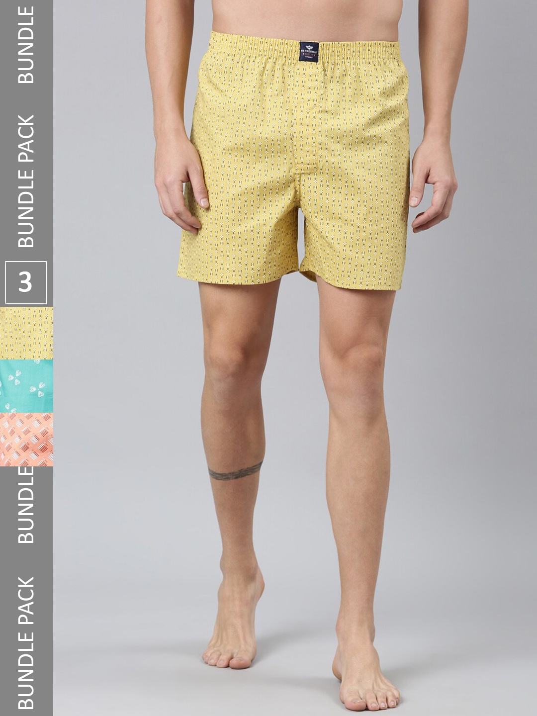 Metronaut Pack Of 3 Conversational Printed Pure Cotton Boxers MB3P059, Yellow
Metronaut Pack Of 3 Conversational Printed Pure Cotton Boxers MB3P059, Yellow