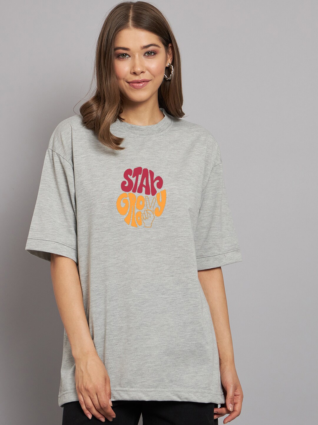 Imsa Moda Typography Printed Round Neck Drop-Shoulder Sleeves Pure Cotton T-shirt, Grey
Imsa Moda Typography Printed Round Neck Drop-Shoulder Sleeves Pure Cotton T-shirt, Grey
