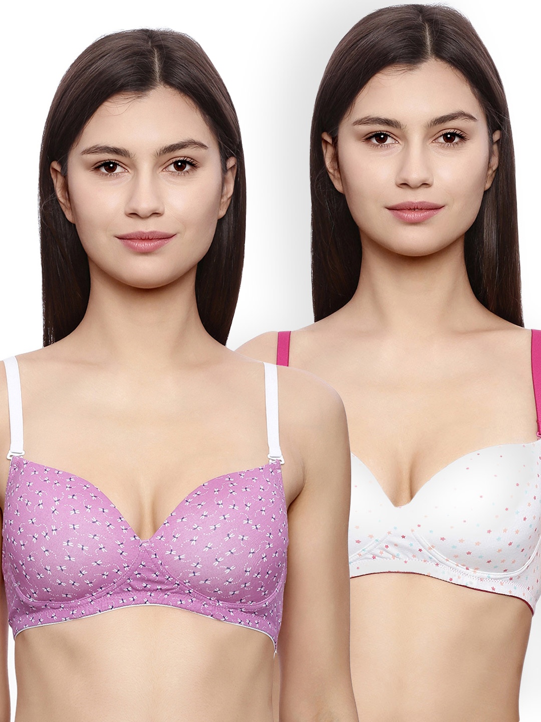 Rosaline by Zivame Pack of 2 Non-Wired Lightly Padded T-Shirt Bras RO0MPLB021, Purple
Rosaline by Zivame Pack of 2 Non-Wired Lightly Padded T-Shirt Bras RO0MPLB021, Purple