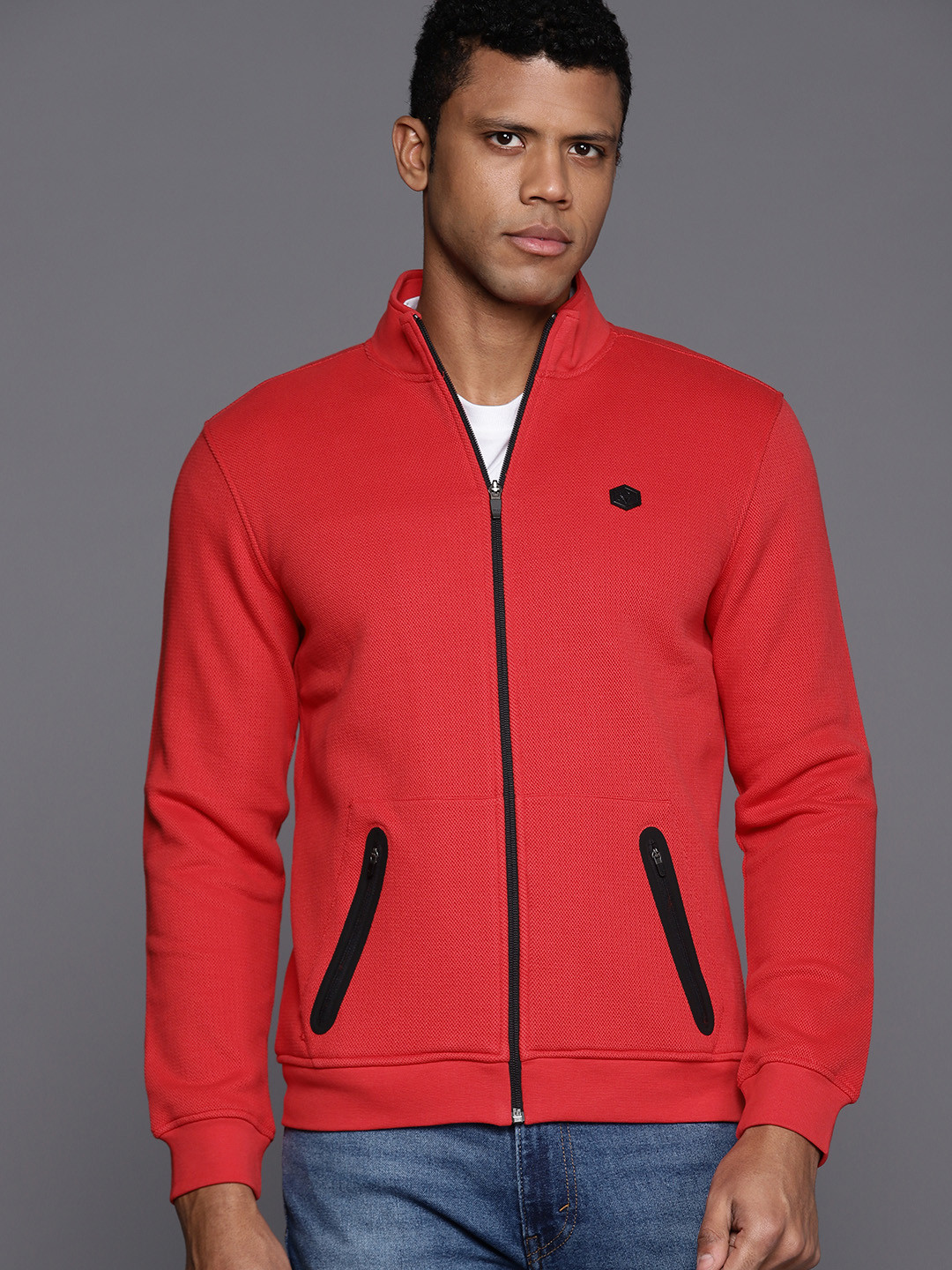 Allen Solly Solid Mock Collar Zippered Kangaroo Pocket Front Open Sweatshirt, Red
Allen Solly Solid Mock Collar Zippered Kangaroo Pocket Front Open Sweatshirt, Red