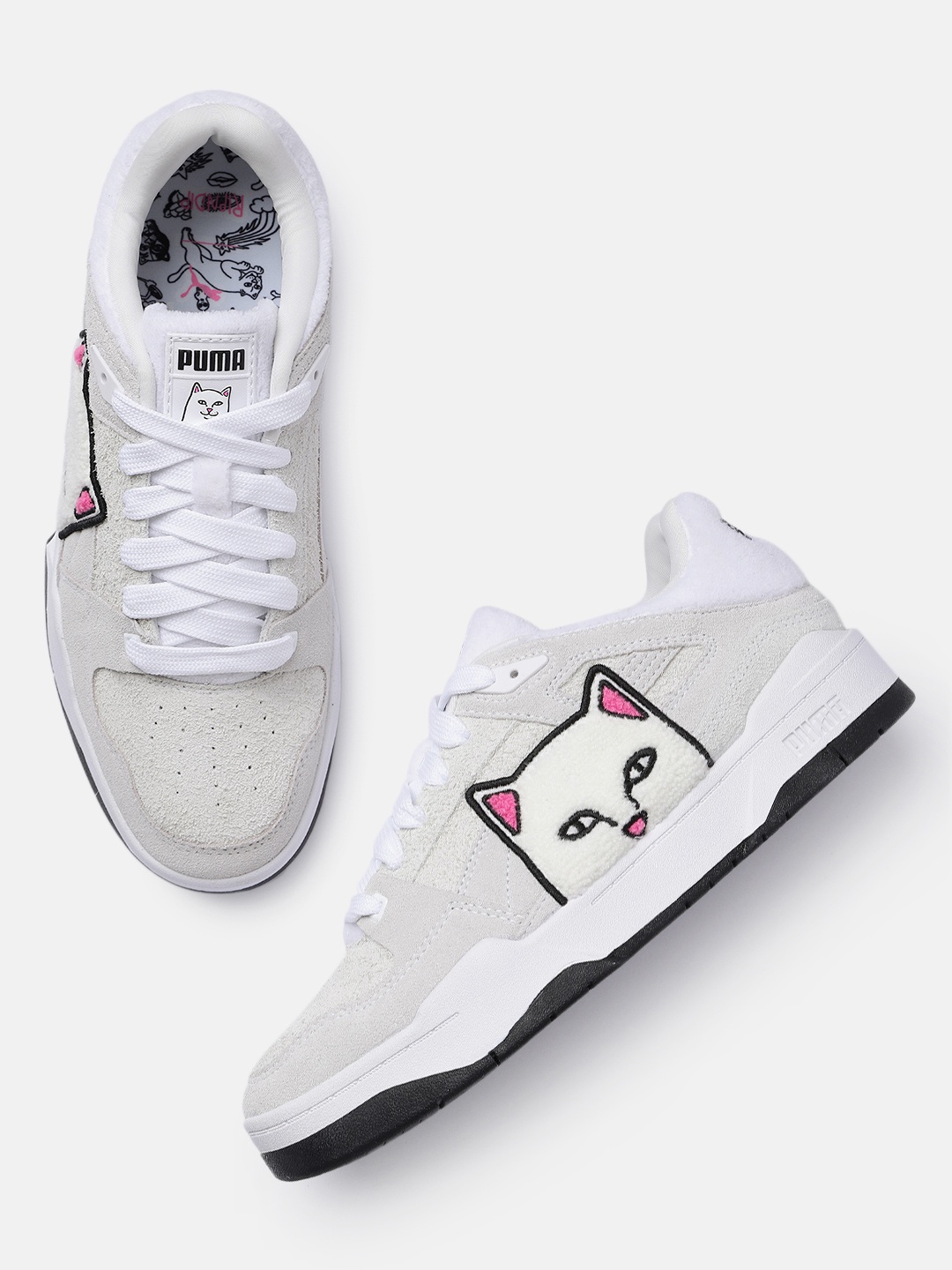 Puma Unisex Perforations Slipstream RIPNDIP Suede Sneakers With Applique Detail, Grey
Puma Unisex Perforations Slipstream RIPNDIP Suede Sneakers With Applique Detail, Grey