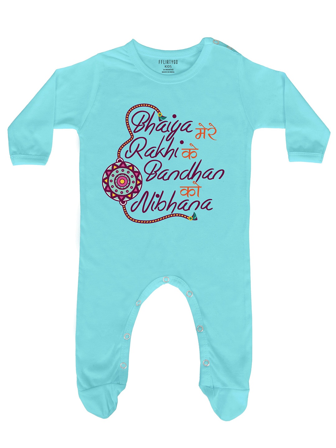 FFLIRTYGO Infant Kids Typography Printed Pure Cotton Rakhi Special Sleepsuit, Turquoise blue
FFLIRTYGO Infant Kids Typography Printed Pure Cotton Rakhi Special Sleepsuit, Turquoise blue
