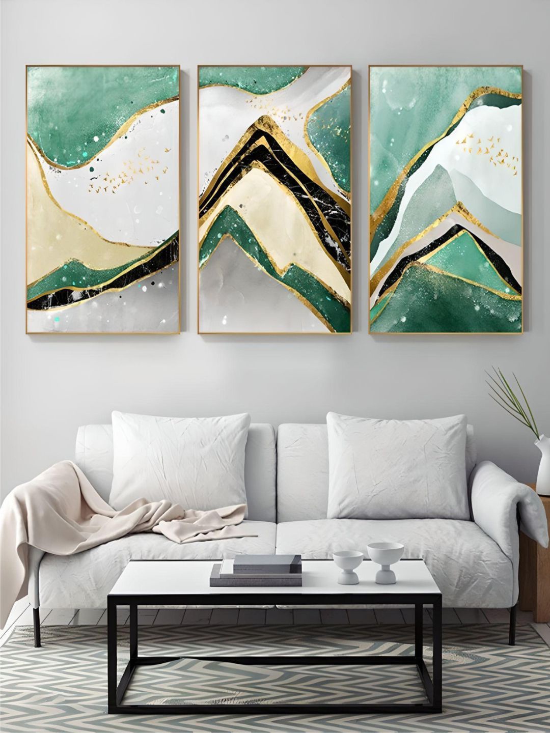THE HANDMADE FLAIR Crystal Porcelain Green 3 Pieces Abstract Printed Painting Wall Art
THE HANDMADE FLAIR Crystal Porcelain Green 3 Pieces Abstract Printed Painting Wall Art