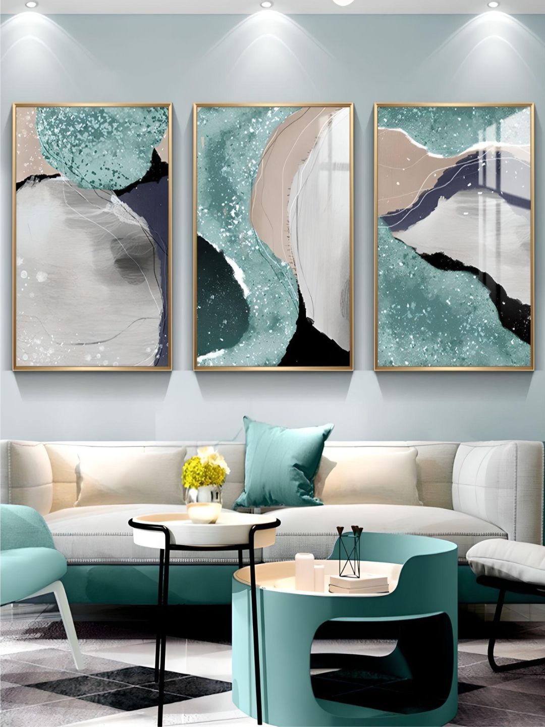 THE HANDMADE FLAIR Crystal Porcelain Grey & Blue 3 Pieces Abstract Painting Agate Wall Art
THE HANDMADE FLAIR Crystal Porcelain Grey & Blue 3 Pieces Abstract Painting Agate Wall Art