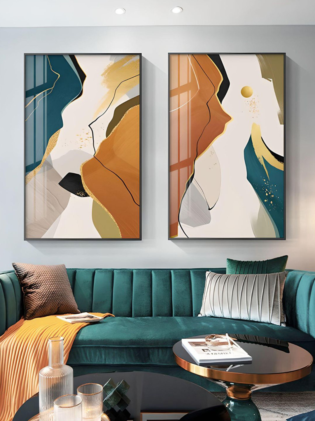 THE HANDMADE FLAIR Crystal Porcelain 2PC Brown & Orange Abstract Painting Wall Art
THE HANDMADE FLAIR Crystal Porcelain 2PC Brown & Orange Abstract Painting Wall Art