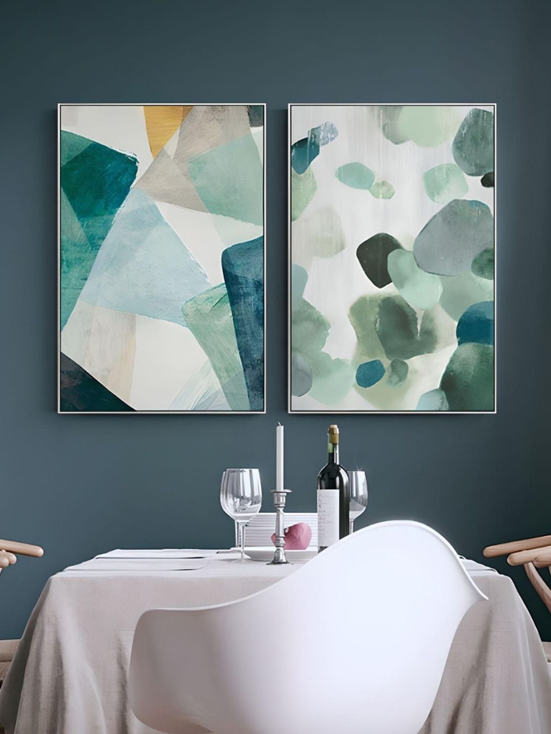 THE HANDMADE FLAIR Crystal Porcelain Green & White 2 Pieces Abstract Painting Wall Art
THE HANDMADE FLAIR Crystal Porcelain Green & White 2 Pieces Abstract Painting Wall Art