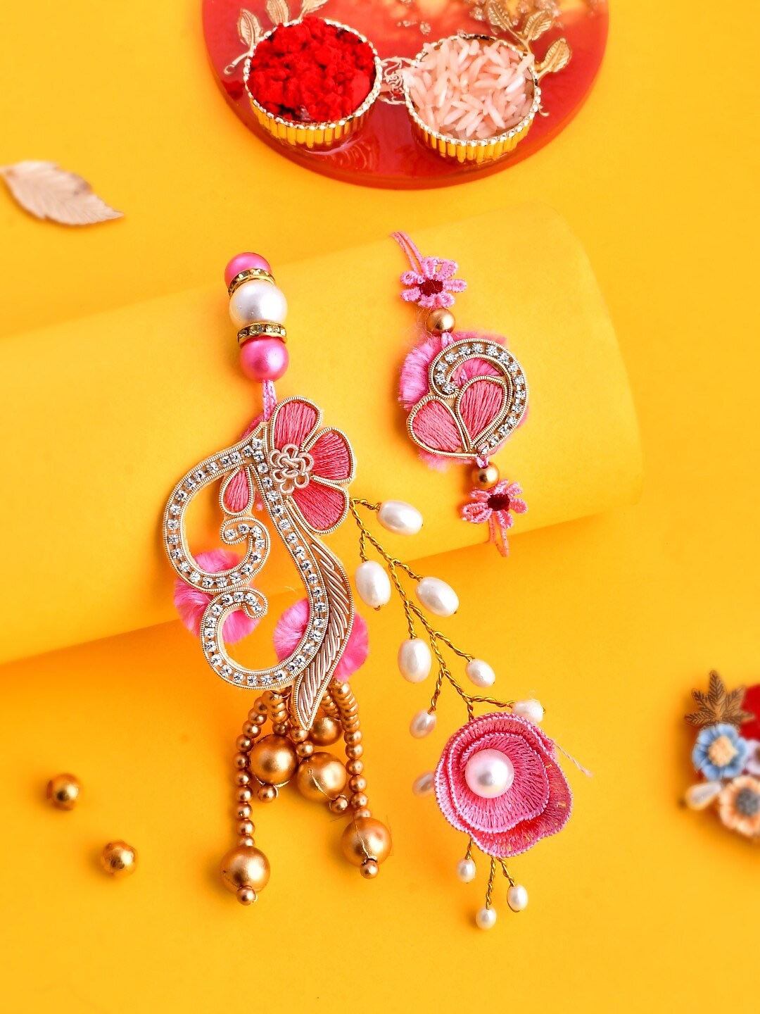 Aapno Rajasthan Unisex Set Of 2 Studded With Extended Bhaiya Bhabhi Rakhi Gift Set, Pink
Aapno Rajasthan Unisex Set Of 2 Studded With Extended Bhaiya Bhabhi Rakhi Gift Set, Pink