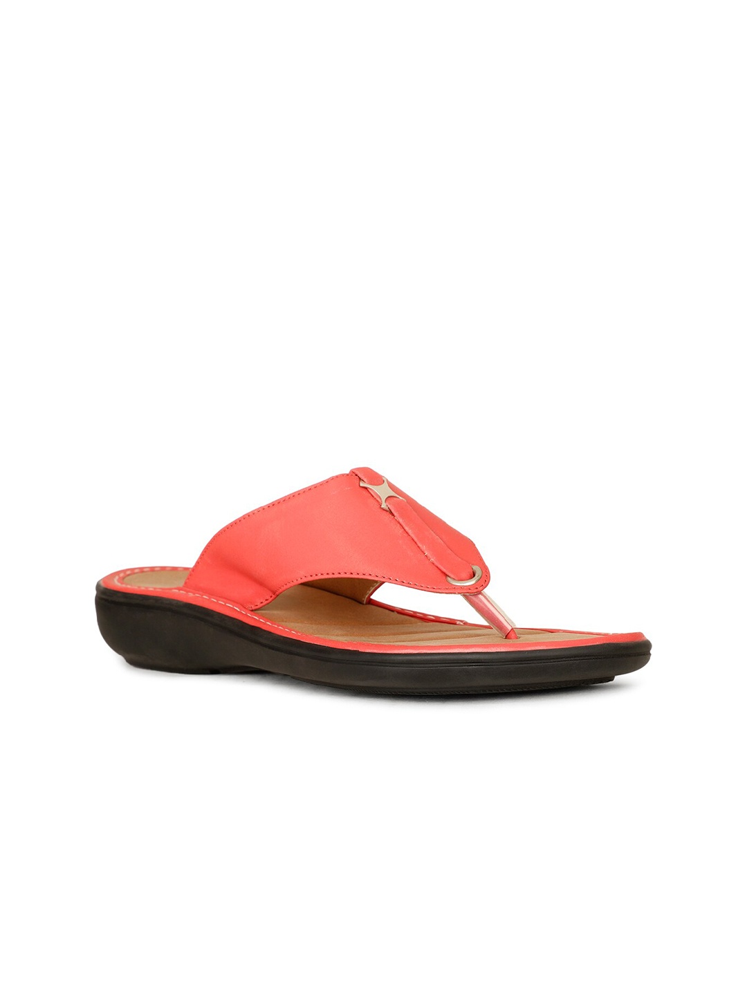 Bata No Back Strap Open Toe Flats, Red