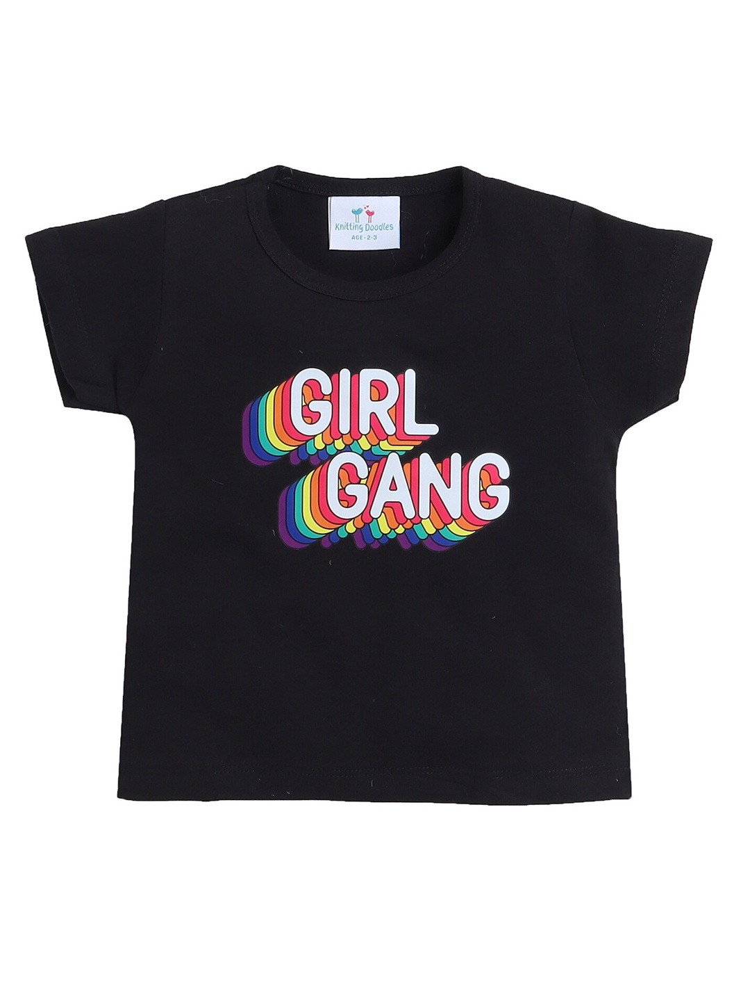 Knitting Doodles Girls Typography Printed Round Neck Regular Fit Cotton T-Shirt, Black
Knitting Doodles Girls Typography Printed Round Neck Regular Fit Cotton T-Shirt, Black