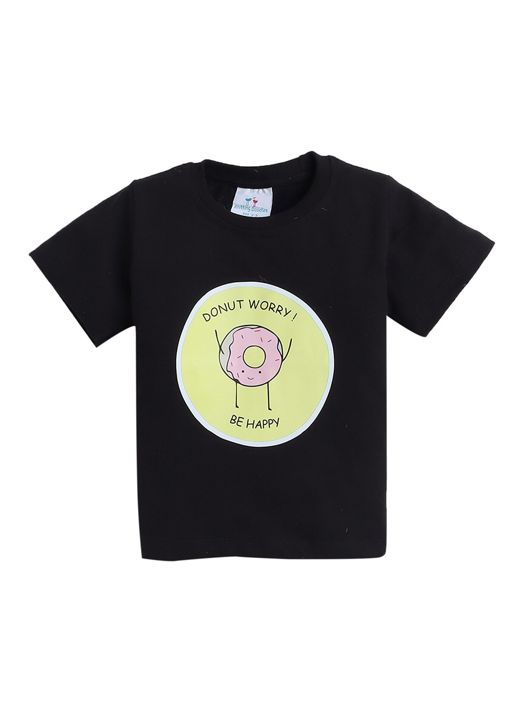 Knitting Doodles Boys Donut Worry Be Happy Printed Round Neck Regular Fit Cotton T-Shirt, Black
Knitting Doodles Boys Donut Worry Be Happy Printed Round Neck Regular Fit Cotton T-Shirt, Black