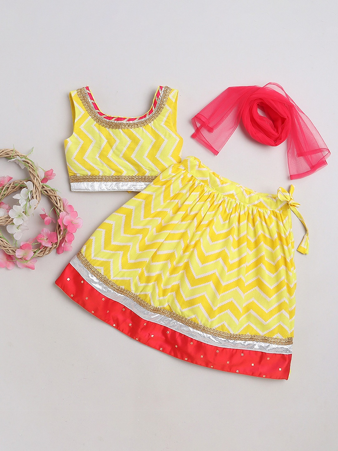 MANY FROCKS & Girls Printed Gotta Patti Ready to Wear Lehenga Blouse With Dupatta, Yellow
MANY FROCKS & Girls Printed Gotta Patti Ready to Wear Lehenga Blouse With Dupatta, Yellow