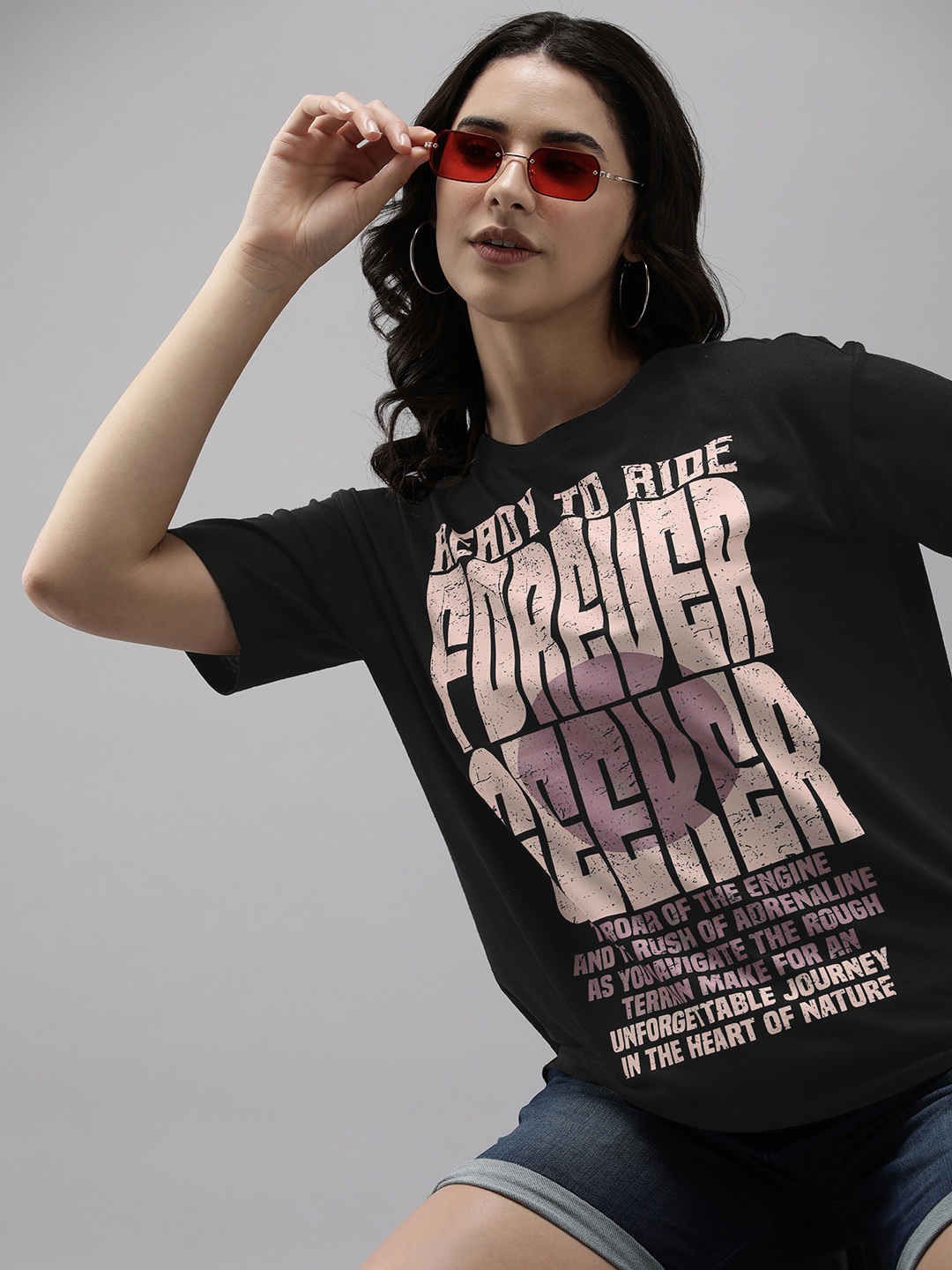 Roadster Typography Printed Drop-Shoulder Sleeves Oversized Bio Finish T-shirt, Black
Roadster Typography Printed Drop-Shoulder Sleeves Oversized Bio Finish T-shirt, Black