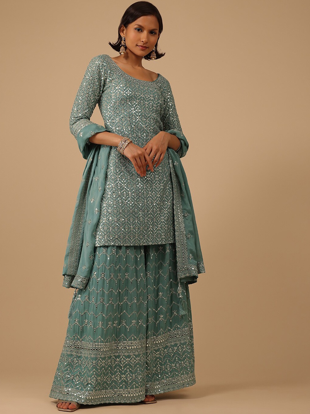 KALKI Fashion Ethnic Motifs Embroidered Sequinned Detail Kurta With Palazzos & Dupatta, Blue
KALKI Fashion Ethnic Motifs Embroidered Sequinned Detail Kurta With Palazzos & Dupatta, Blue