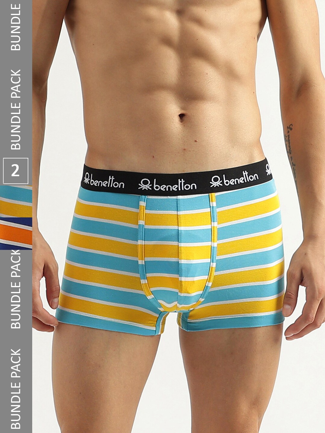 United Colors of Benetton Pack Of 2 Striped Low Rise Trunks 23P3MENUC150I902S, Orange
United Colors of Benetton Pack Of 2 Striped Low Rise Trunks 23P3MENUC150I902S, Orange