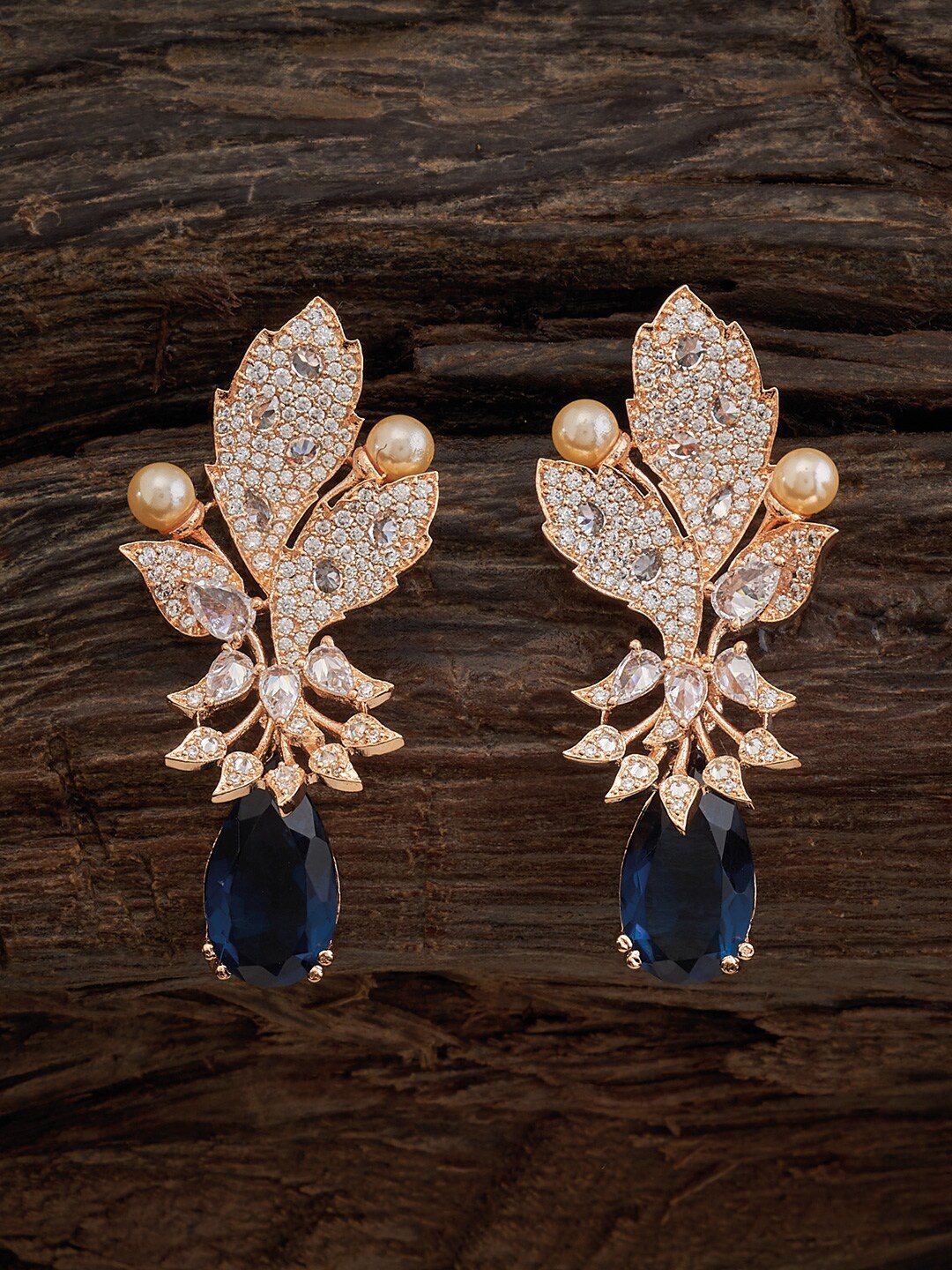 Kushal's Fashion Jewellery Rose Gold Plated CZ Studded Teardrop Shaped Drop Earrings
Kushal's Fashion Jewellery Rose Gold Plated CZ Studded Teardrop Shaped Drop Earrings