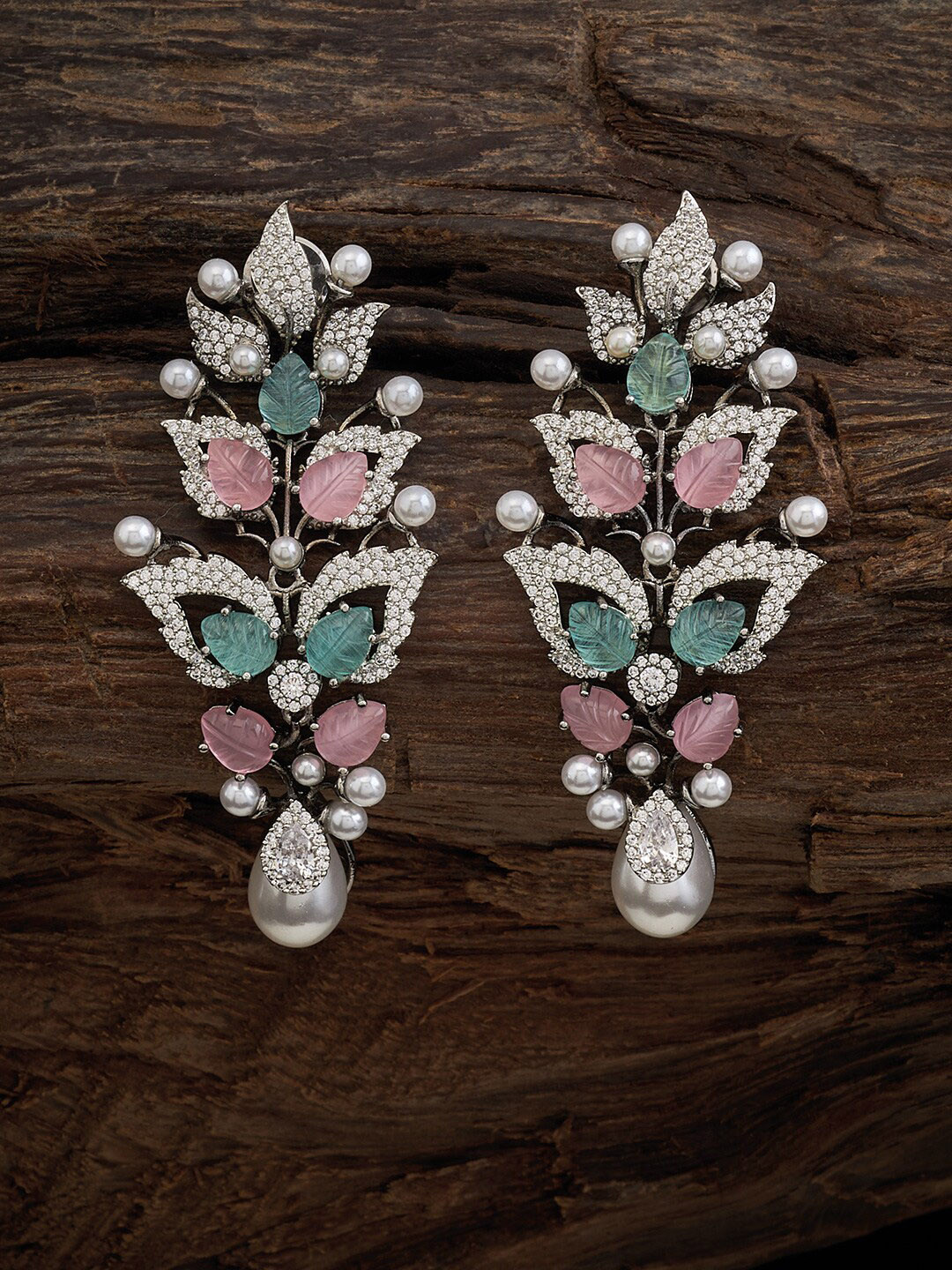 Kushal's Fashion Jewellery Rhodium-Plated Zircon-Studded Leaf Shaped Drop Earrings, Silver
Kushal's Fashion Jewellery Rhodium-Plated Zircon-Studded Leaf Shaped Drop Earrings, Silver