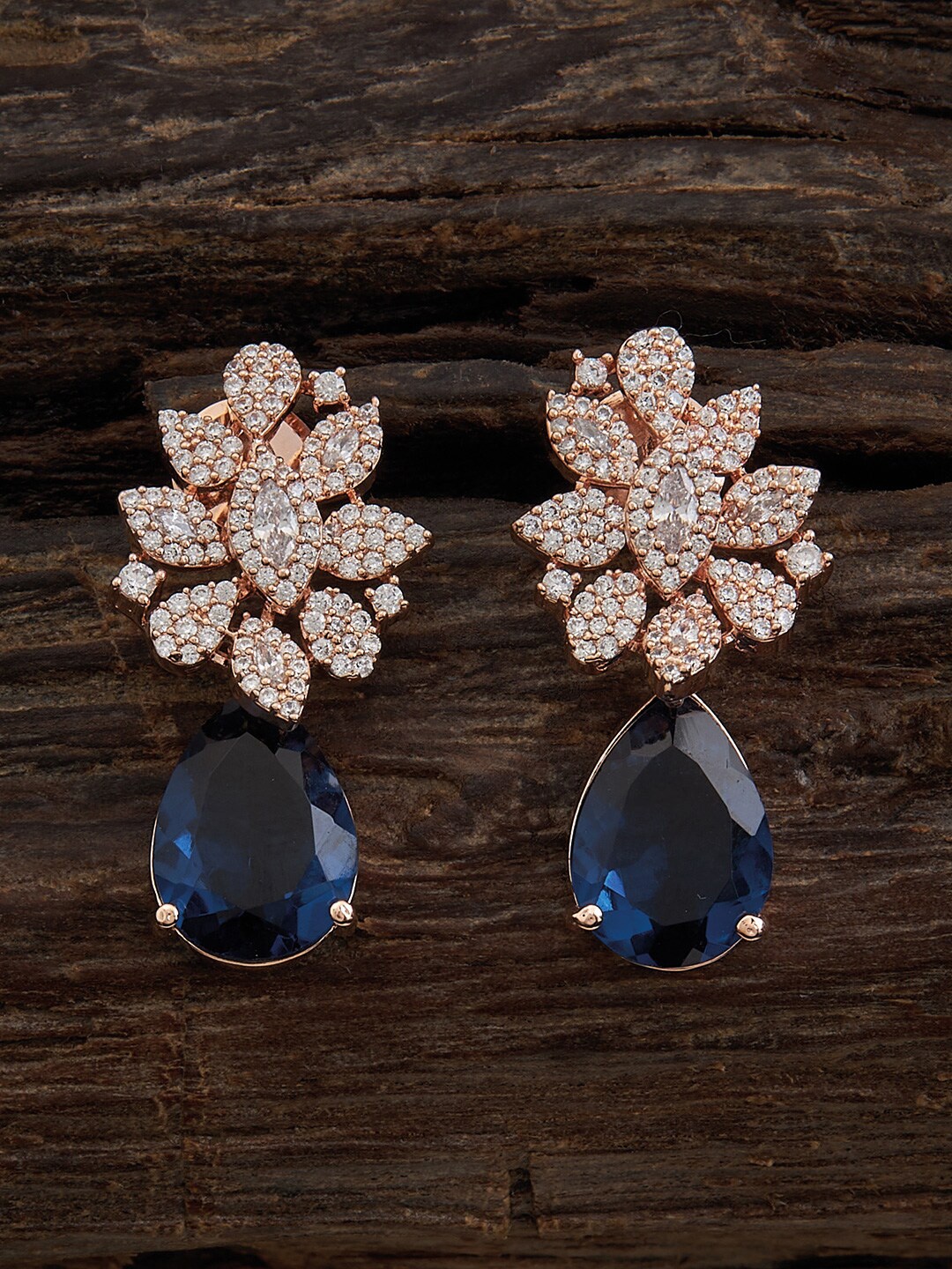 Kushal's Fashion Jewellery Rose Gold Plated CZ Studded Teardrop Shaped Drop Earrings
Kushal's Fashion Jewellery Rose Gold Plated CZ Studded Teardrop Shaped Drop Earrings