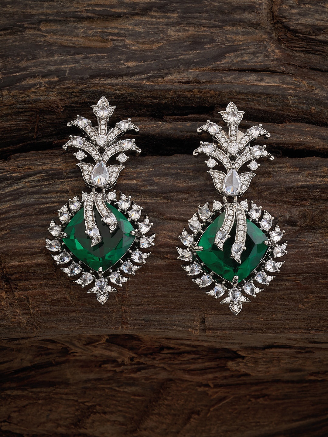 Kushal's Fashion Jewellery Rhodium-Plated Cubic Zirconia Leaf Shaped Drop Earrings, Silver
Kushal's Fashion Jewellery Rhodium-Plated Cubic Zirconia Leaf Shaped Drop Earrings, Silver