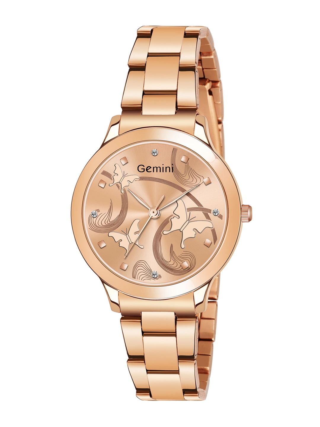 GEMINI Women Printed Dial & Stainless Steel Bracelet Style Straps Analogue Watch JMT T610, Rose gold
GEMINI Women Printed Dial & Stainless Steel Bracelet Style Straps Analogue Watch JMT T610, Rose gold