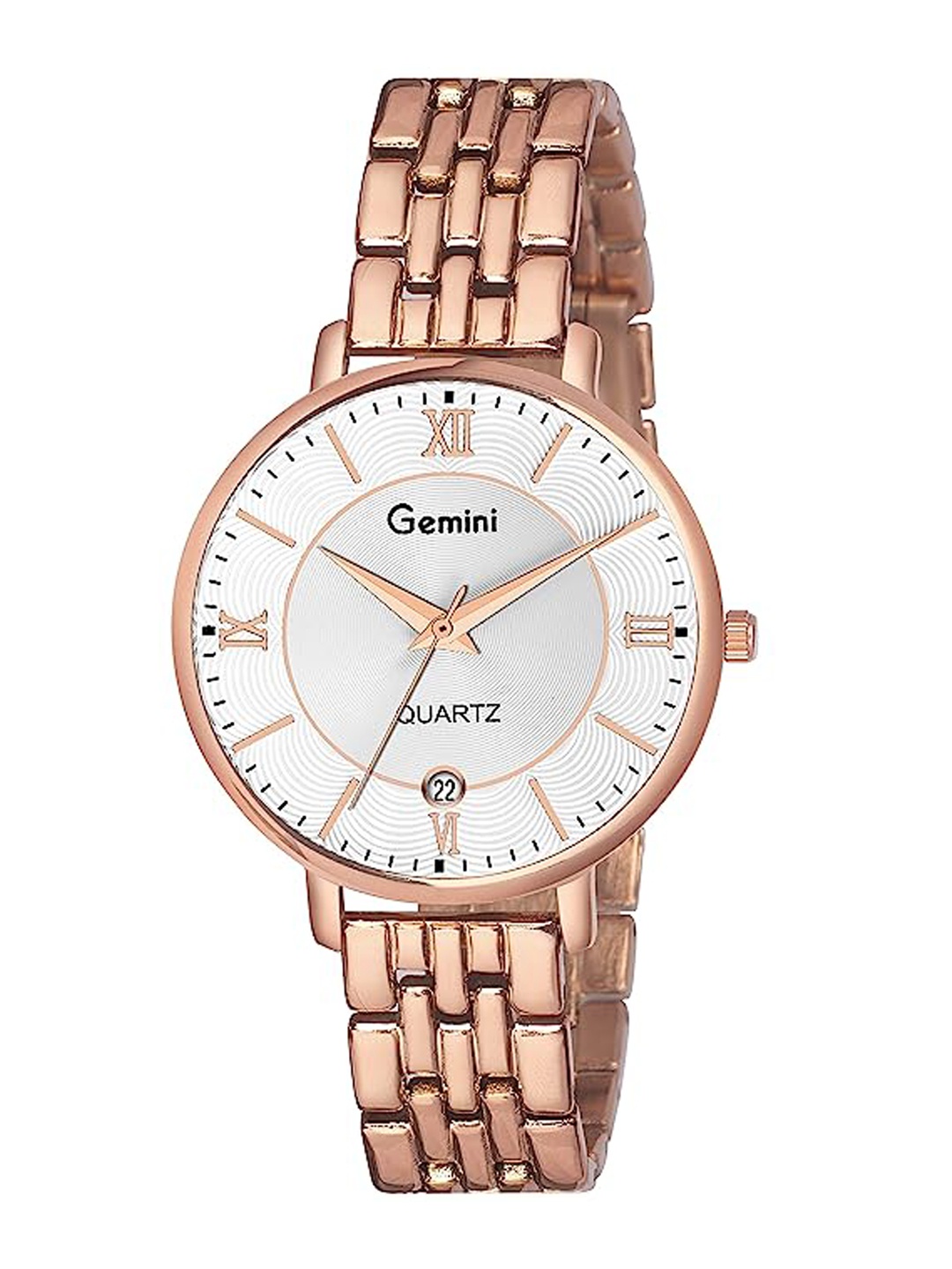 GEMINI Embellished Dial & Stainless Steel Bracelet Style Straps Analogue Watch 3132KM01, White
GEMINI Embellished Dial & Stainless Steel Bracelet Style Straps Analogue Watch 3132KM01, White