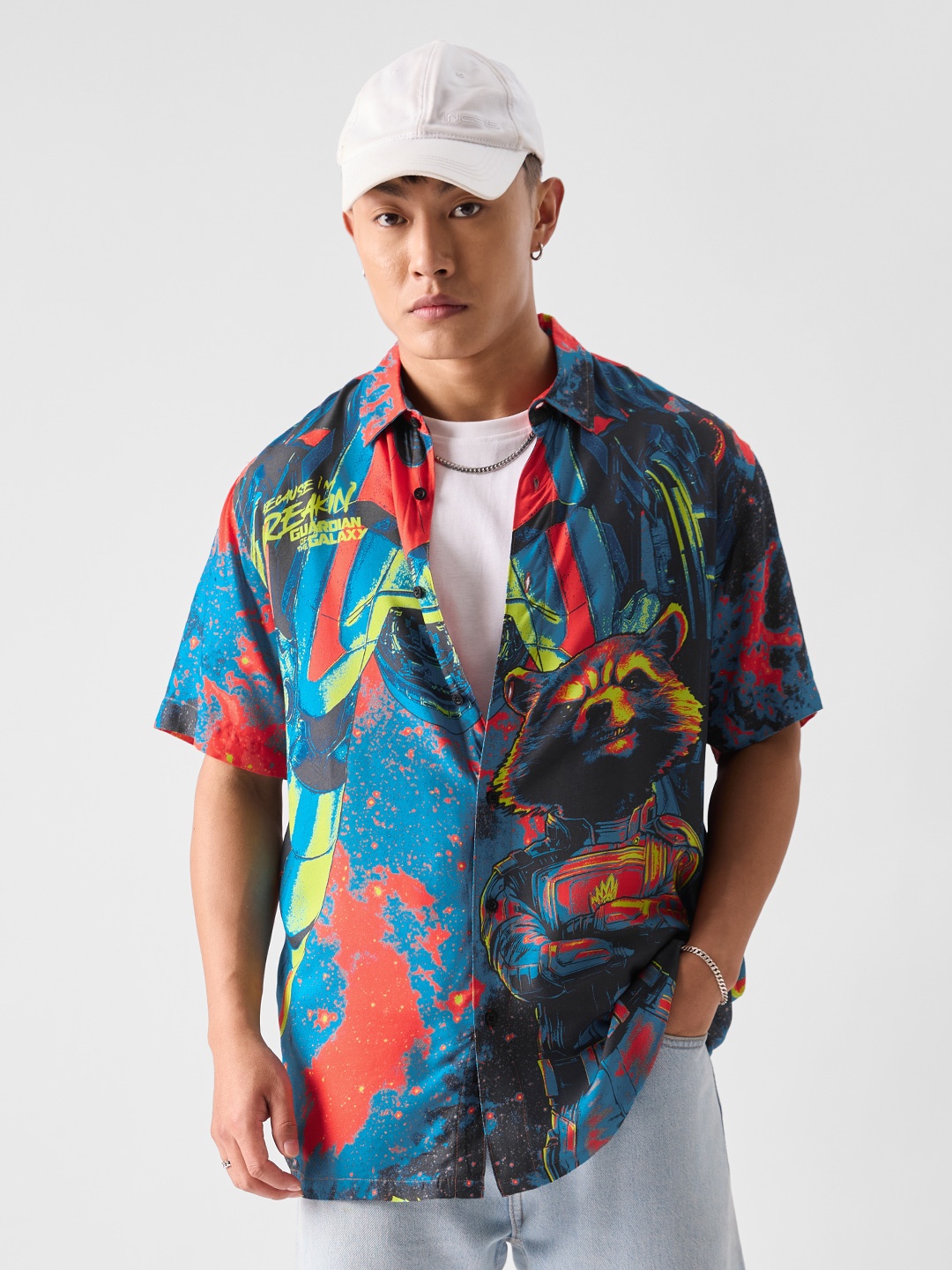 The Souled Store Teal Relaxed Guardians Of The Galaxy Printed Spread Collar Cotton Shirt
The Souled Store Teal Relaxed Guardians Of The Galaxy Printed Spread Collar Cotton Shirt