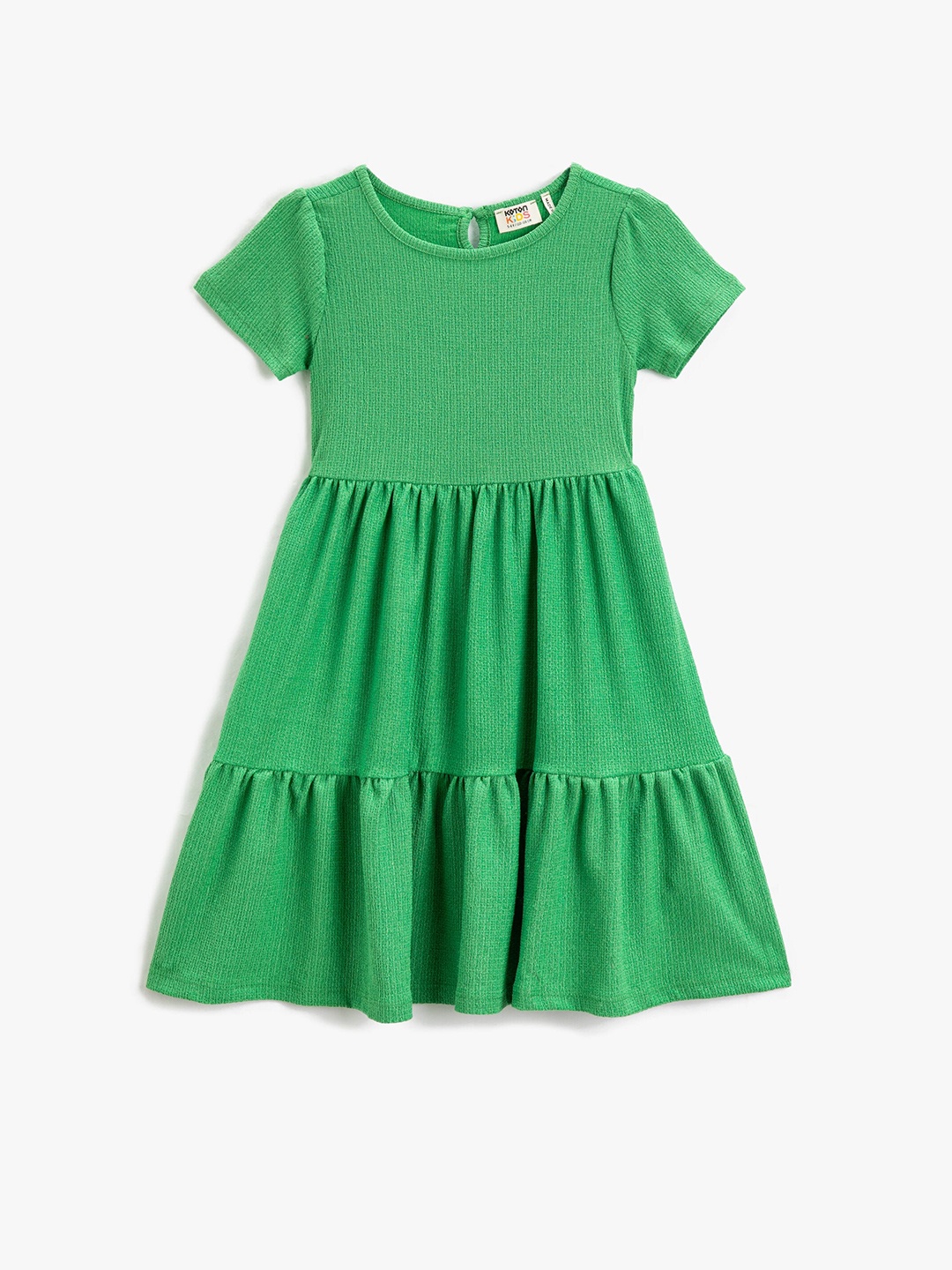 Koton Girls Tiered Gathered Fit & Flare Dress, Green
