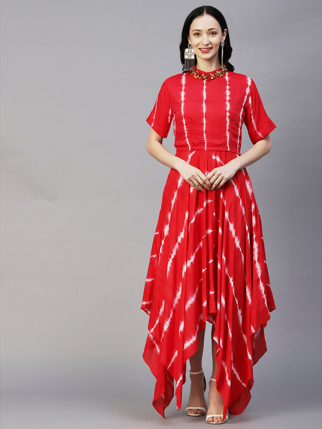 Envy Me by FASHOR Tie & Dye Sequined Detail Silk A-Line Ethnic Maxi Dress With Jacket, Red
Envy Me by FASHOR Tie & Dye Sequined Detail Silk A-Line Ethnic Maxi Dress With Jacket, Red