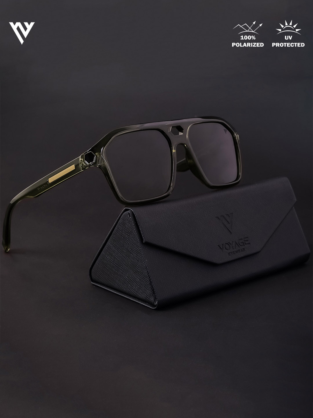 Voyage Unisex Wayfarer Sunglasses with Polarised and UV Protected Lens 2343PMG4347, Black
Voyage Unisex Wayfarer Sunglasses with Polarised and UV Protected Lens 2343PMG4347, Black