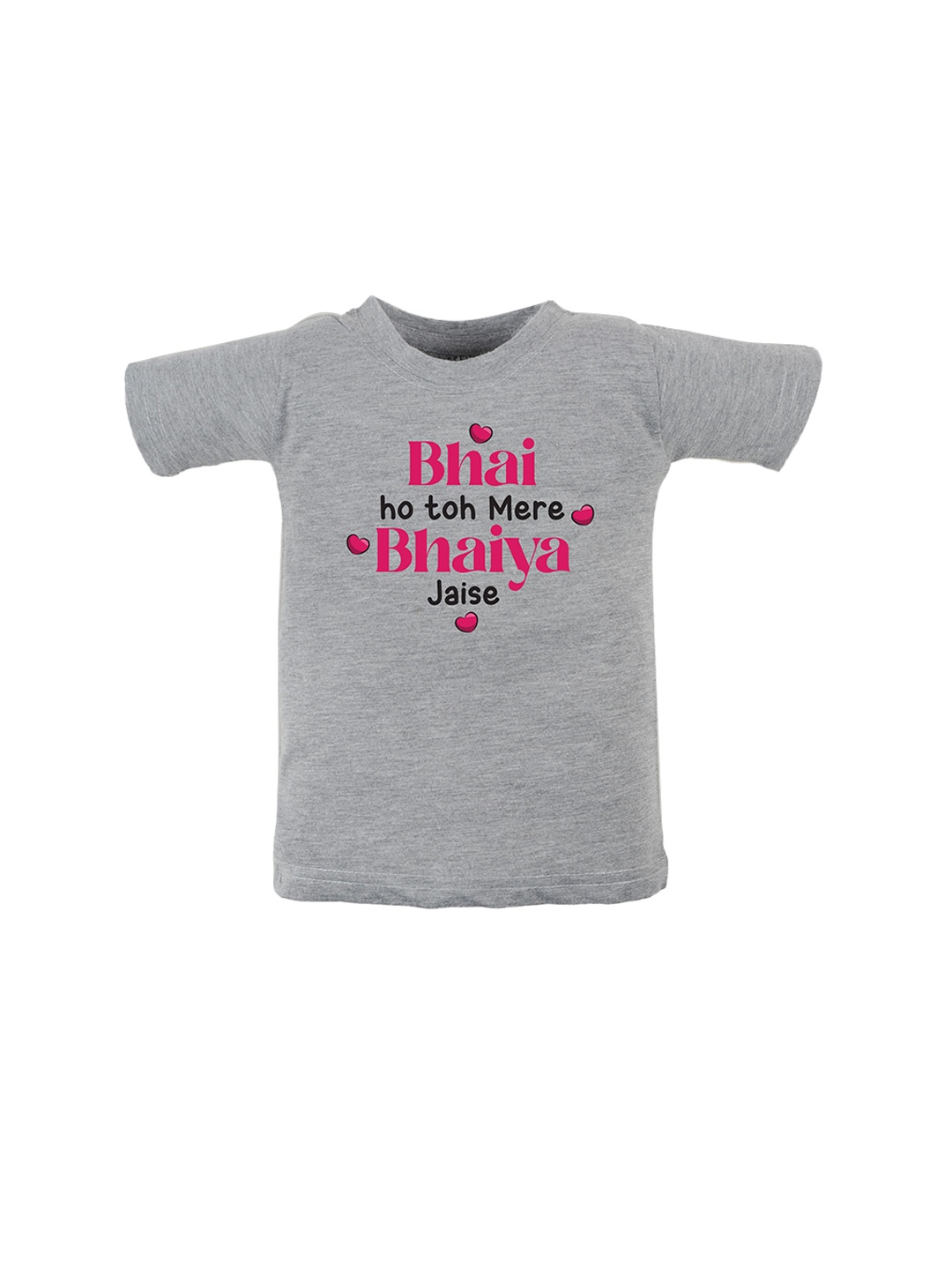 FFLIRTYGO Kids Typography Printed Cotton T-shirt, Grey