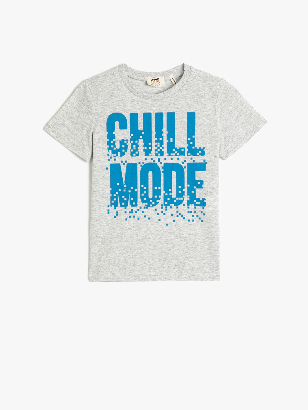 Koton Boys Typography Printed Pure Cotton T-shirt, Grey
