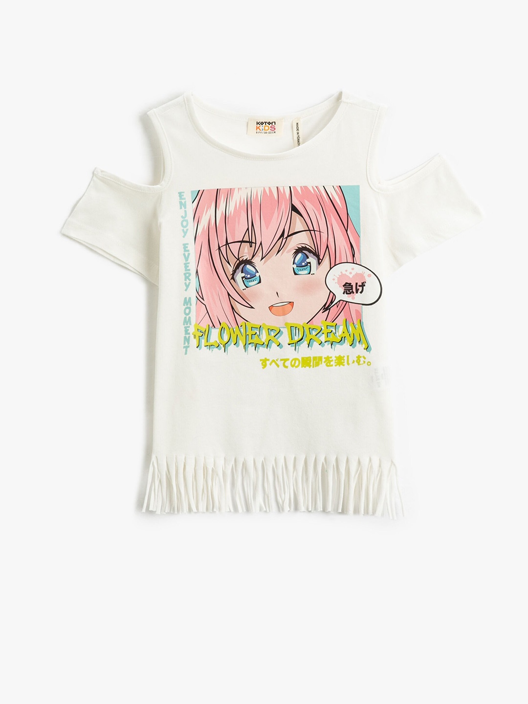 Koton Girls Onodera Graphic Printed Cold-Shoulder Sleeves Cotton Regular T-shirt, Beige
Koton Girls Onodera Graphic Printed Cold-Shoulder Sleeves Cotton Regular T-shirt, Beige
