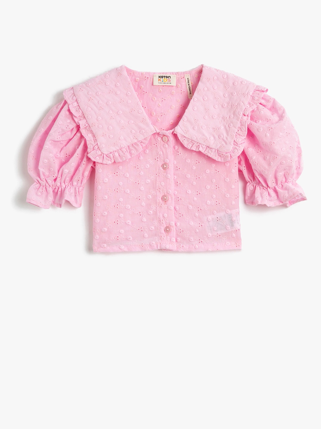 Koton Girls Above The Keyboard Floral Embroidered Puff Sleeve Opaque Casual Cotton Shirt, Pink
Koton Girls Above The Keyboard Floral Embroidered Puff Sleeve Opaque Casual Cotton Shirt, Pink