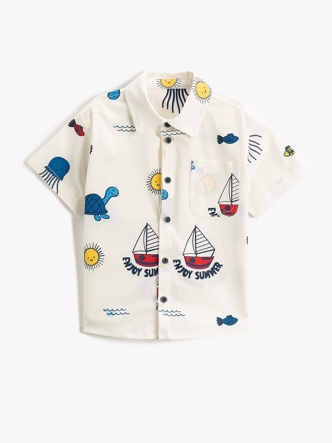 Koton Boys Spread Collar Graphic Printed Nautical Trend Pocket Casual Cotton Shirt, Off white
Koton Boys Spread Collar Graphic Printed Nautical Trend Pocket Casual Cotton Shirt, Off white