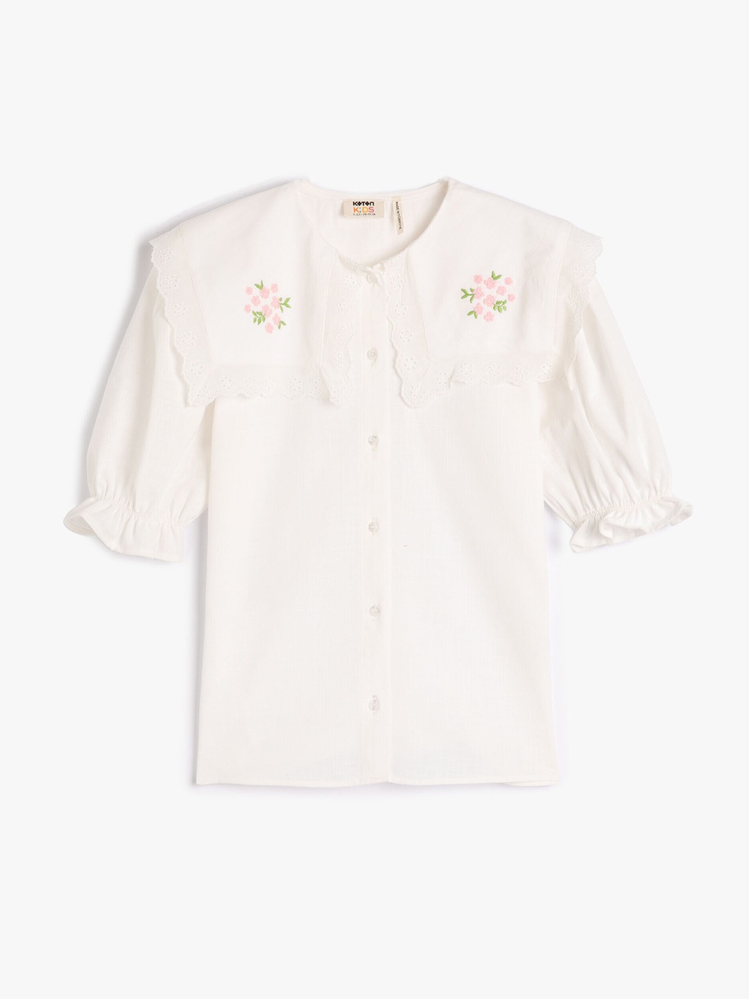 Koton Girls Above The Keyboard Floral Embroidered Puff Sleeve Opaque Casual Cotton Shirt, Off white
Koton Girls Above The Keyboard Floral Embroidered Puff Sleeve Opaque Casual Cotton Shirt, Off white