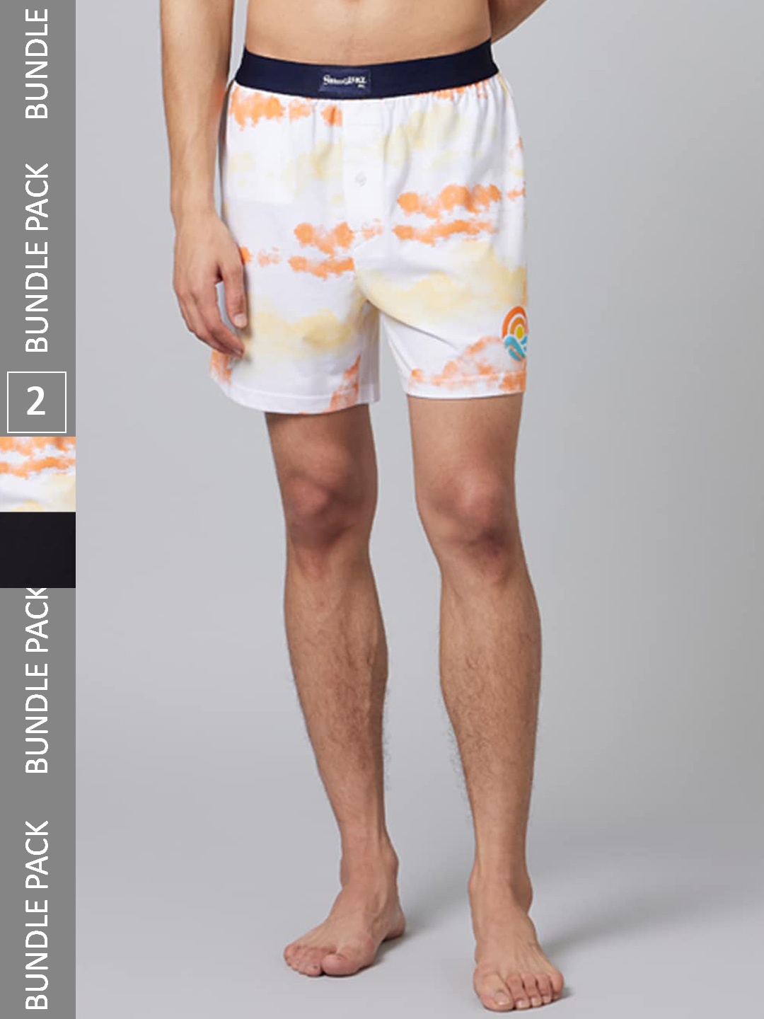 Smugglerz Pack Of 2 Printed Comfort Fit Pure Cotton Boxers Positive-Mens-Boxer-2pc-Pack-S, White
Smugglerz Pack Of 2 Printed Comfort Fit Pure Cotton Boxers Positive-Mens-Boxer-2pc-Pack-S, White