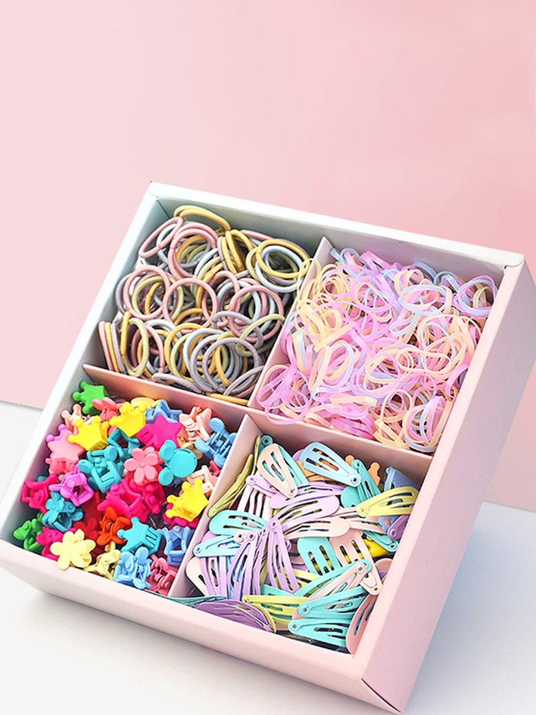 LYTIX Set Of 100 Hair Band Ponytail Holders, Baby Hair Ties & Hair Clutchers & Clips, Pink
LYTIX Set Of 100 Hair Band Ponytail Holders, Baby Hair Ties & Hair Clutchers & Clips, Pink