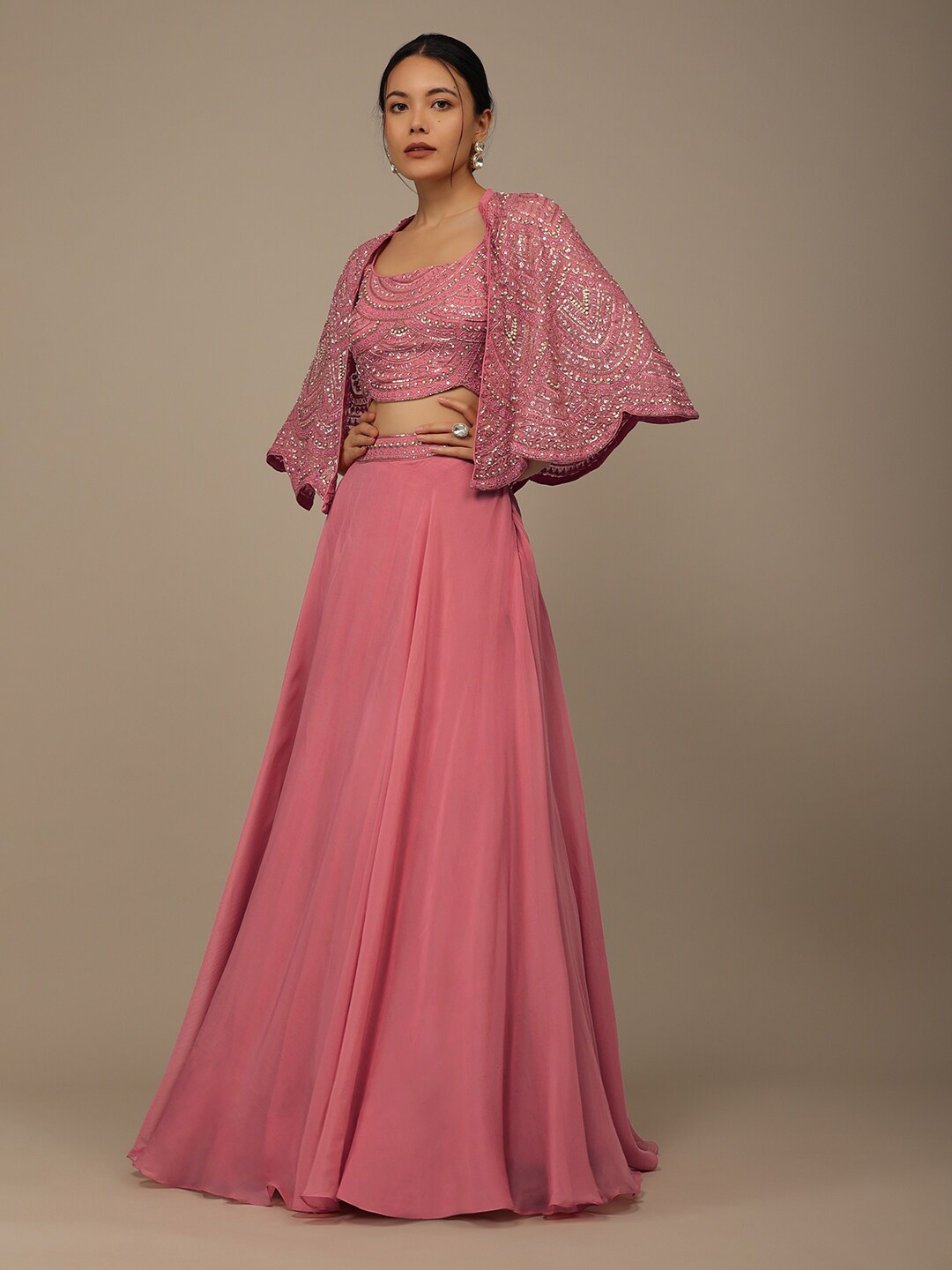 KALKI Fashion Embellished Beads and Stones Ready To Wear Lehenga & Choli Cape, Pink
KALKI Fashion Embellished Beads and Stones Ready To Wear Lehenga & Choli Cape, Pink