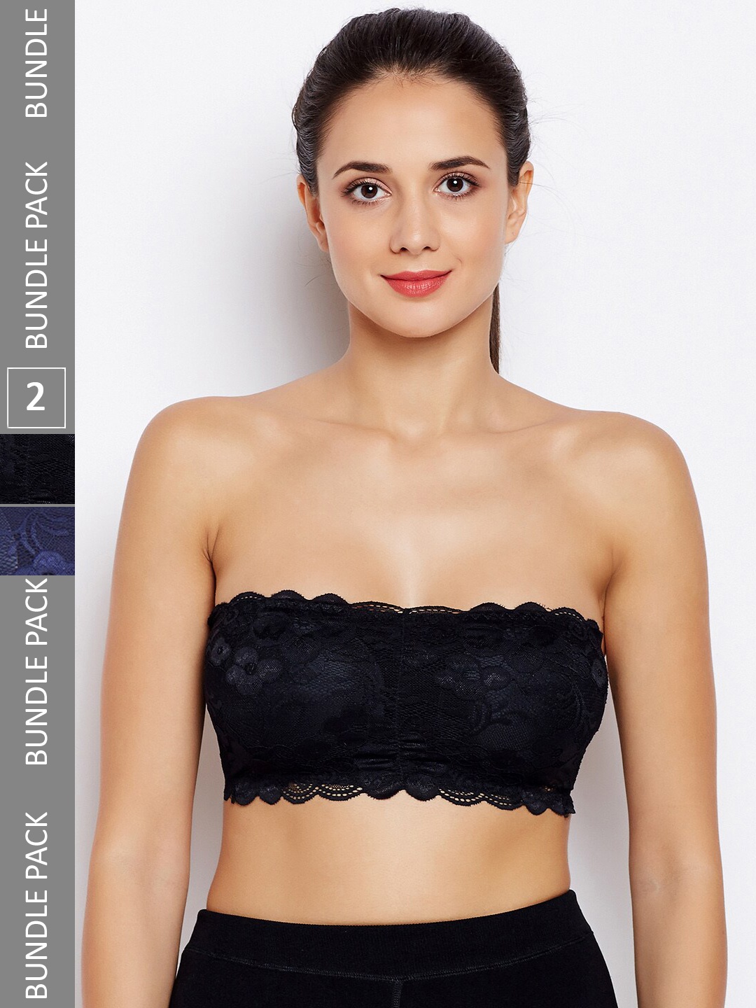 Lebami Pack Of 2 Rapid-Dry Half Coverage Lightly Padded Bandeau Bra With All Day Comfort, Black
Lebami Pack Of 2 Rapid-Dry Half Coverage Lightly Padded Bandeau Bra With All Day Comfort, Black