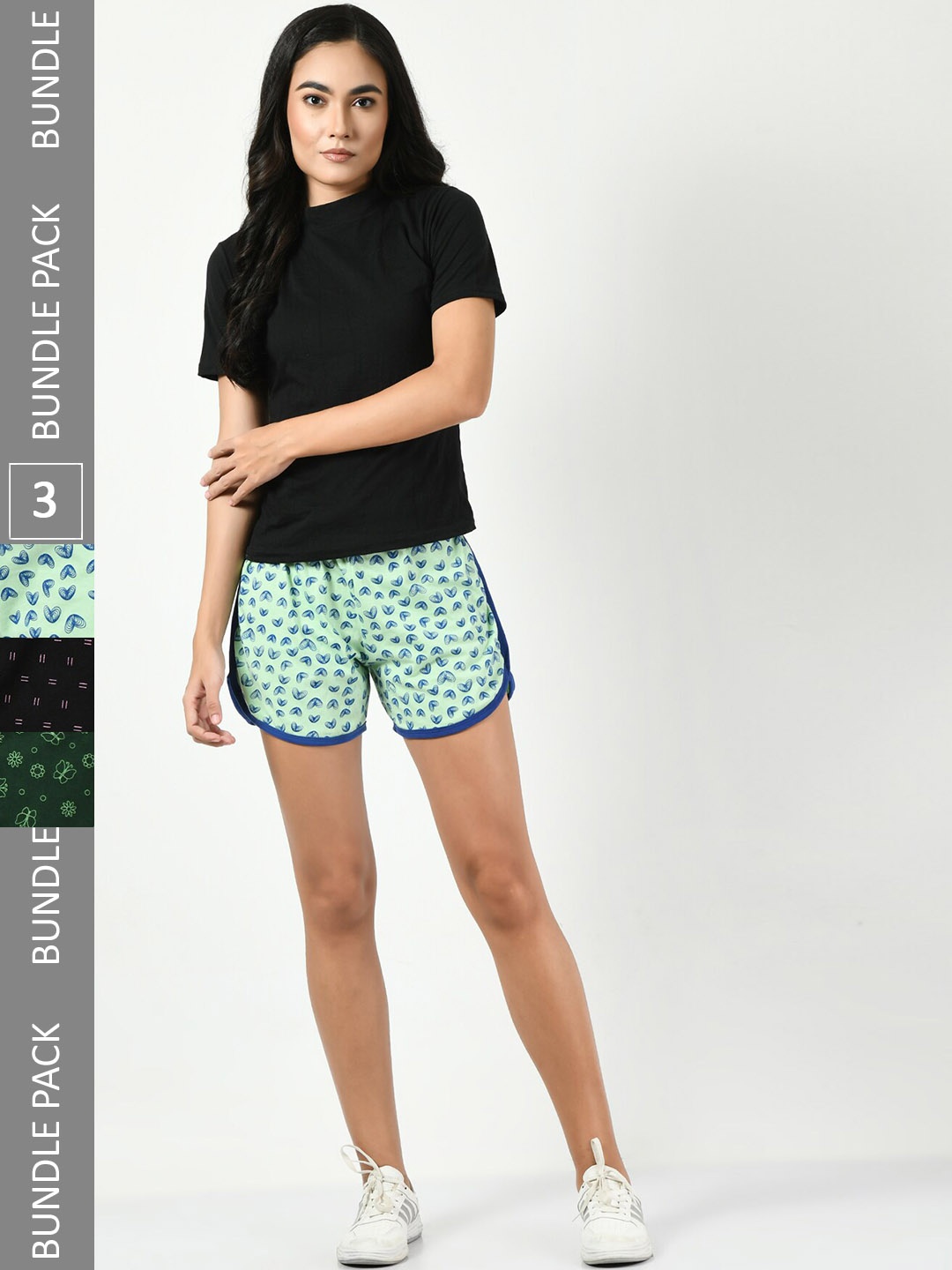 BAESD Women Pack Of 3 Conversational Printed High-Rise Pure Cotton Shorts, Sea green
BAESD Women Pack Of 3 Conversational Printed High-Rise Pure Cotton Shorts, Sea green
