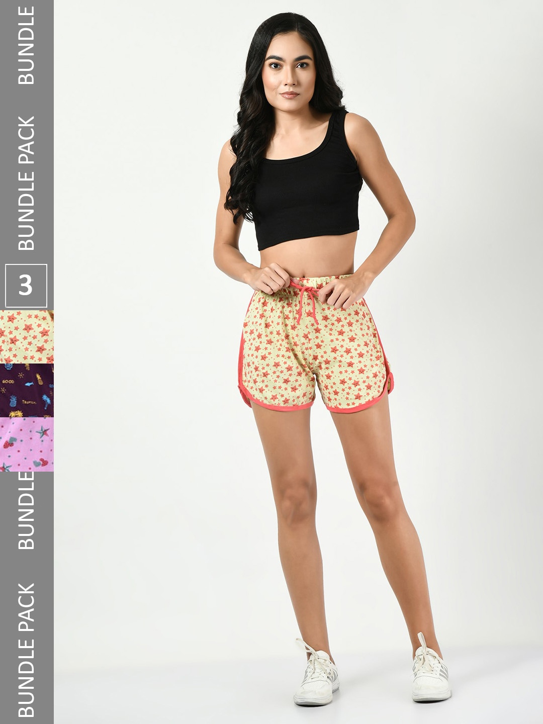 BAESD Women Pack of 3 Geometric Printed High-Rise Pure Cotton Regular Shorts, Yellow
BAESD Women Pack of 3 Geometric Printed High-Rise Pure Cotton Regular Shorts, Yellow